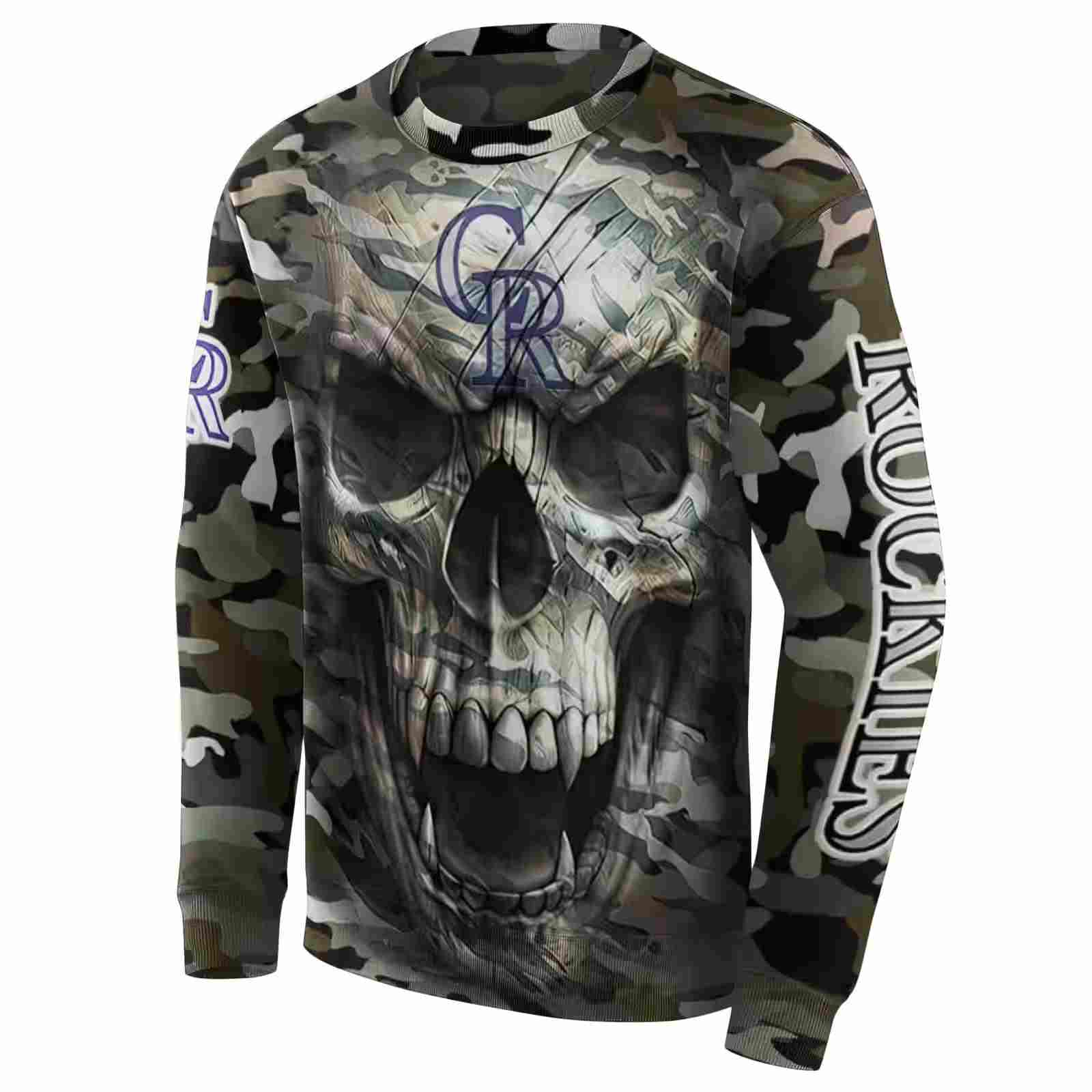 custom colorado rockies camo skull hoodie new arrival