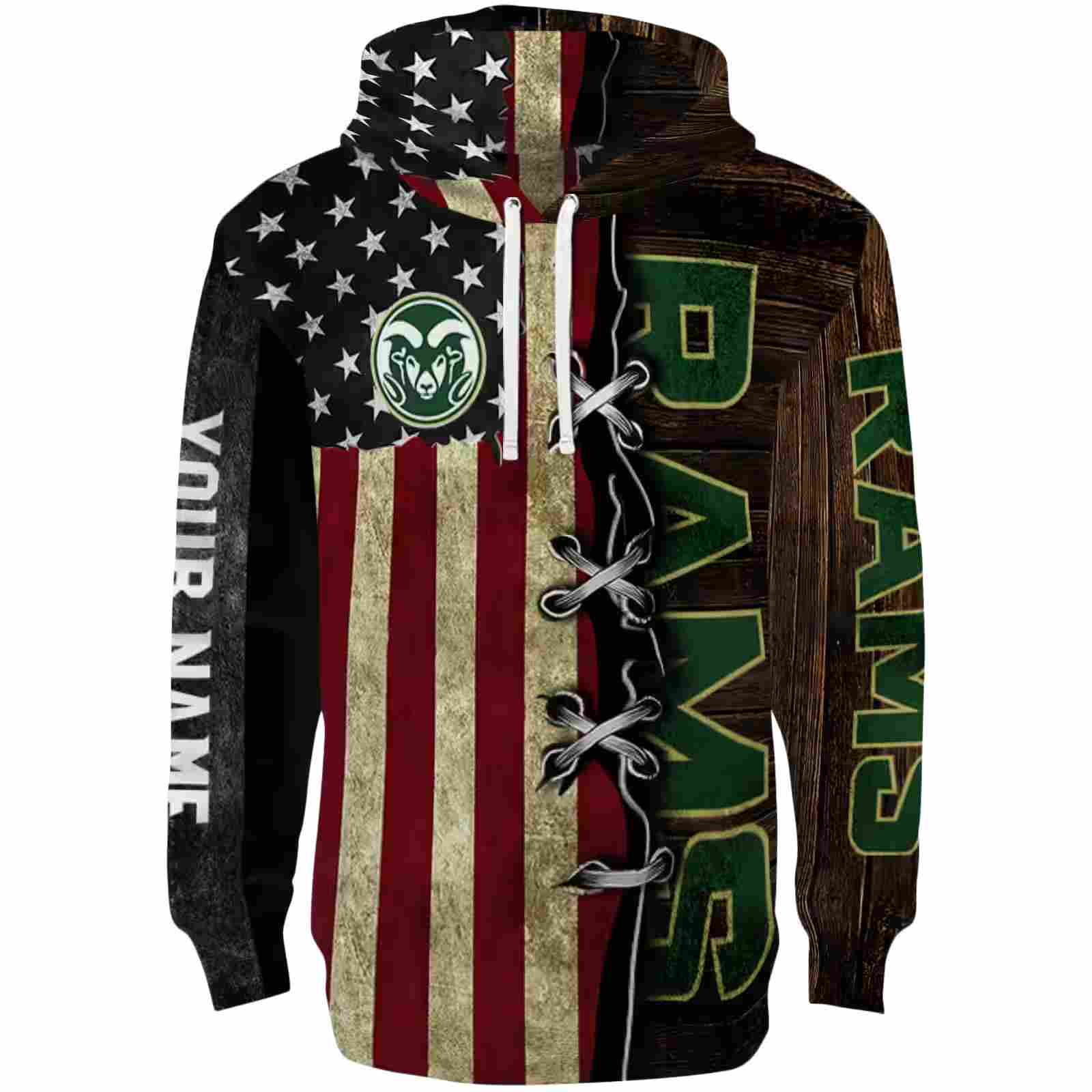 Custom Colorado State Rams American Pride Hoodie