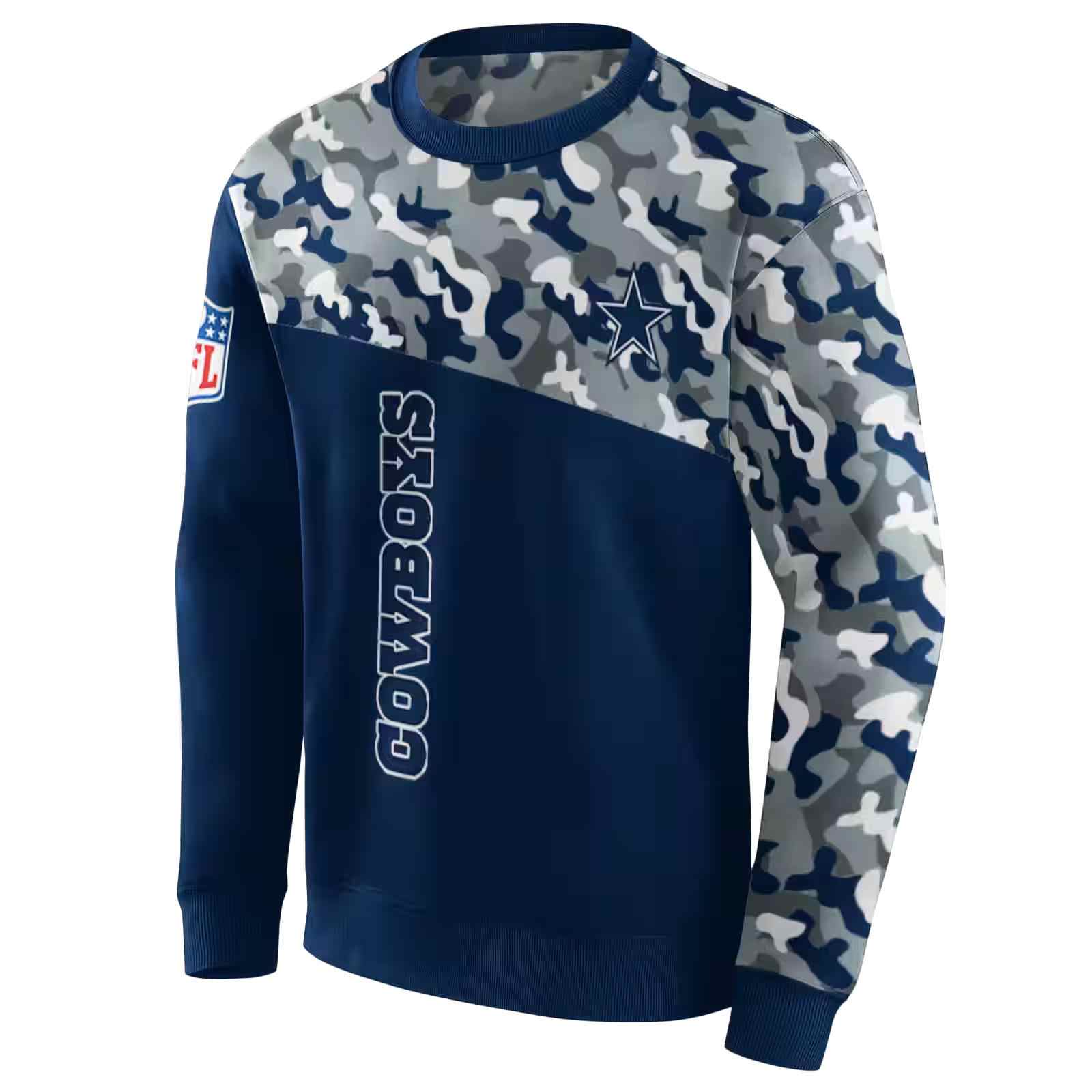 custom dallas cowboys camo pattern blue hoodie new arrival