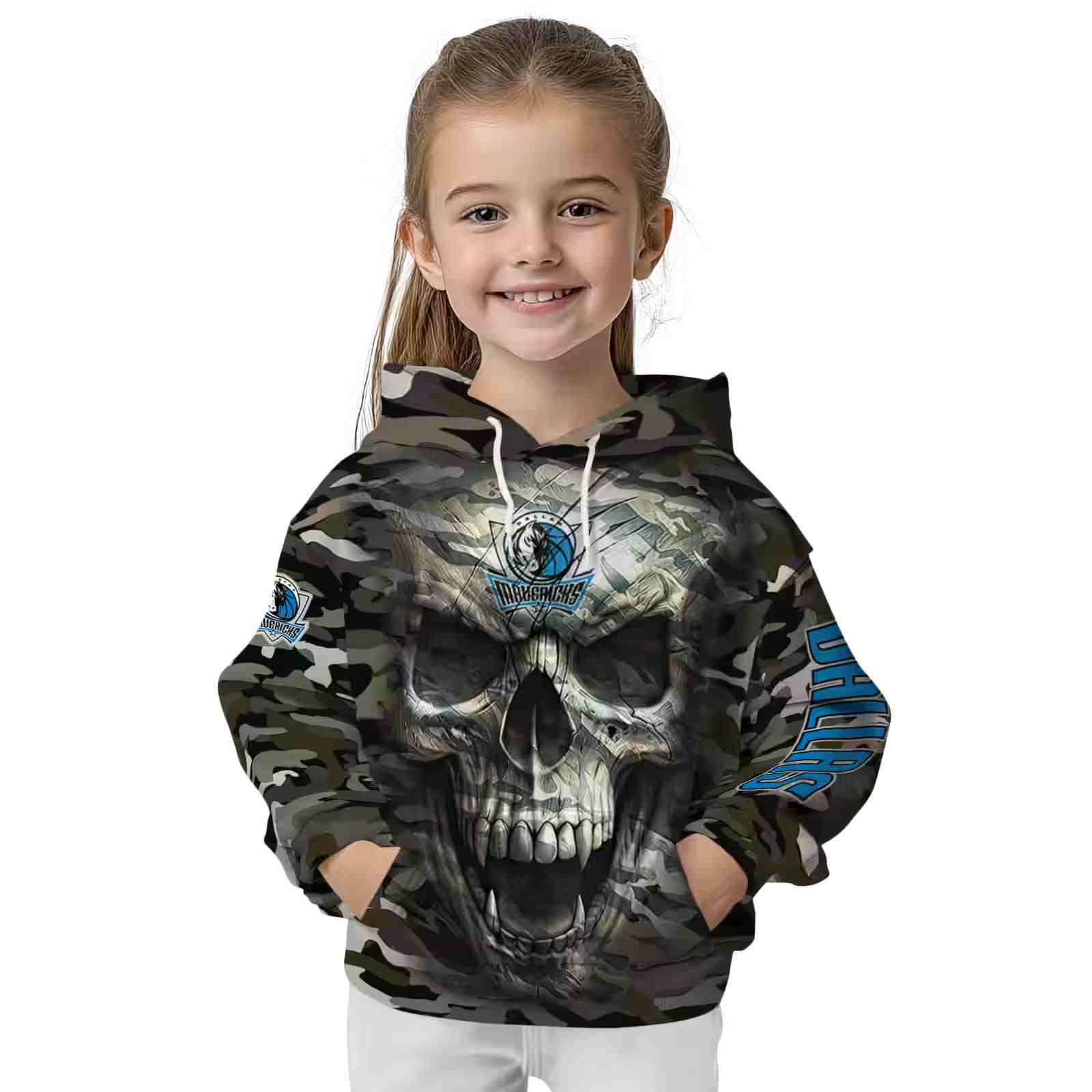 custom dallas mavericks camo skull hoodie top rated