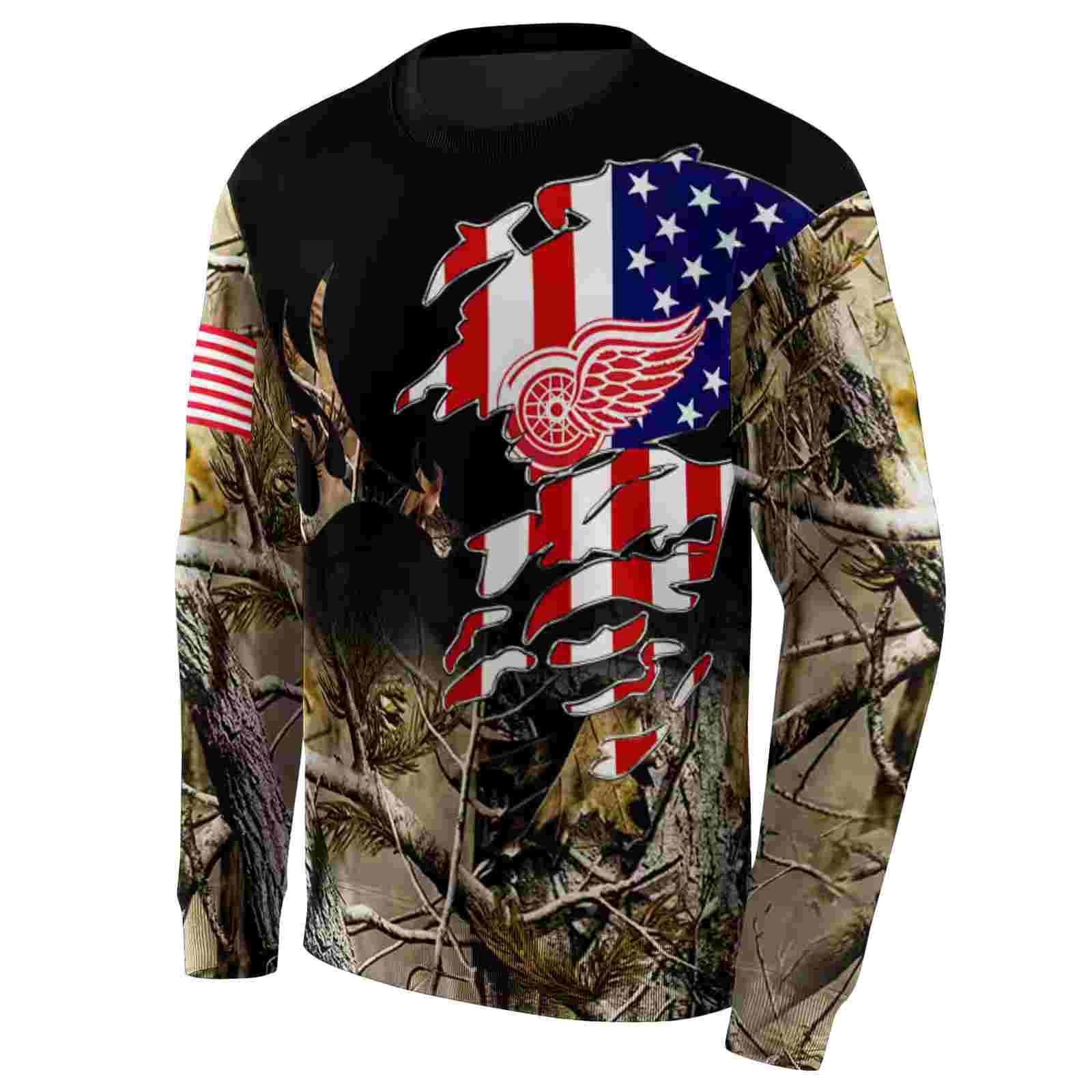 custom detroit red wings tree camo hoodie new arrival