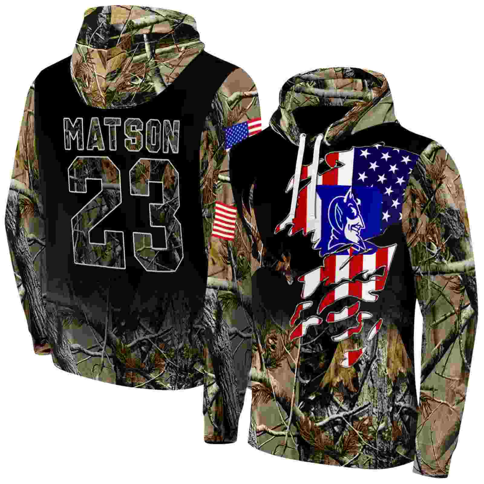 custom duke blue devils tree camo hoodie fashion forward