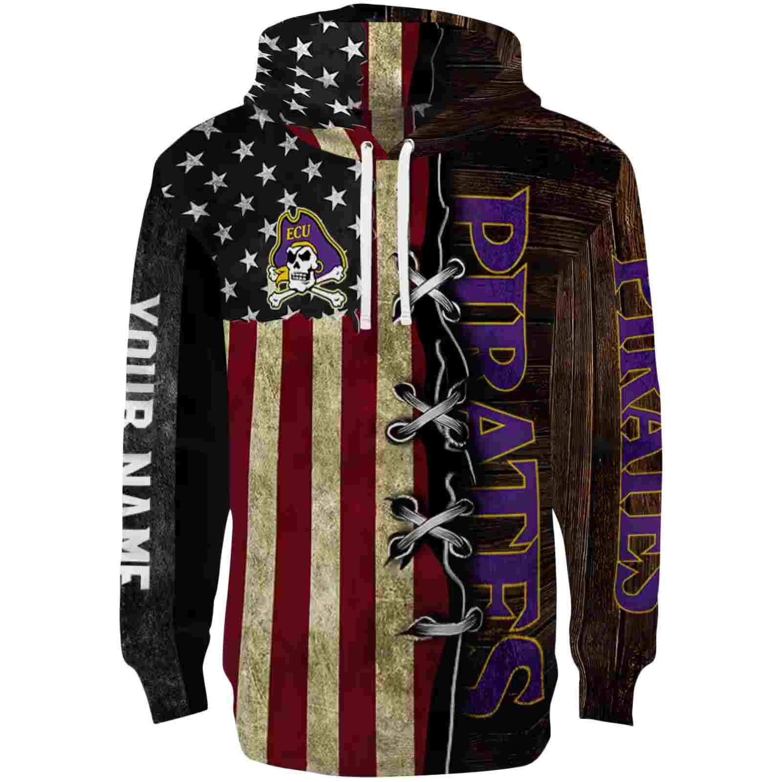 Custom East Carolina Pirates American Pride Hoodie