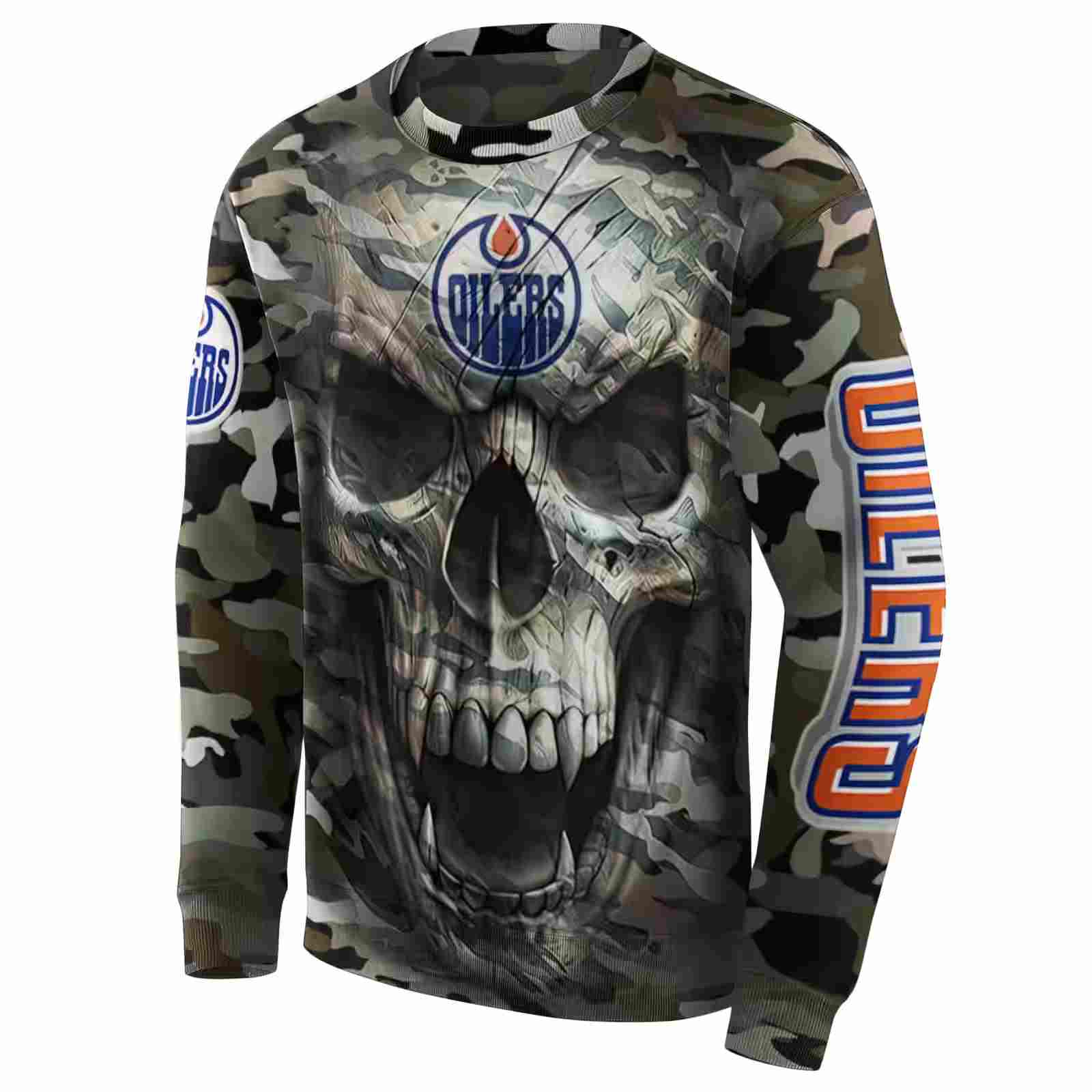 custom edmonton oilers camo skull hoodie new arrival