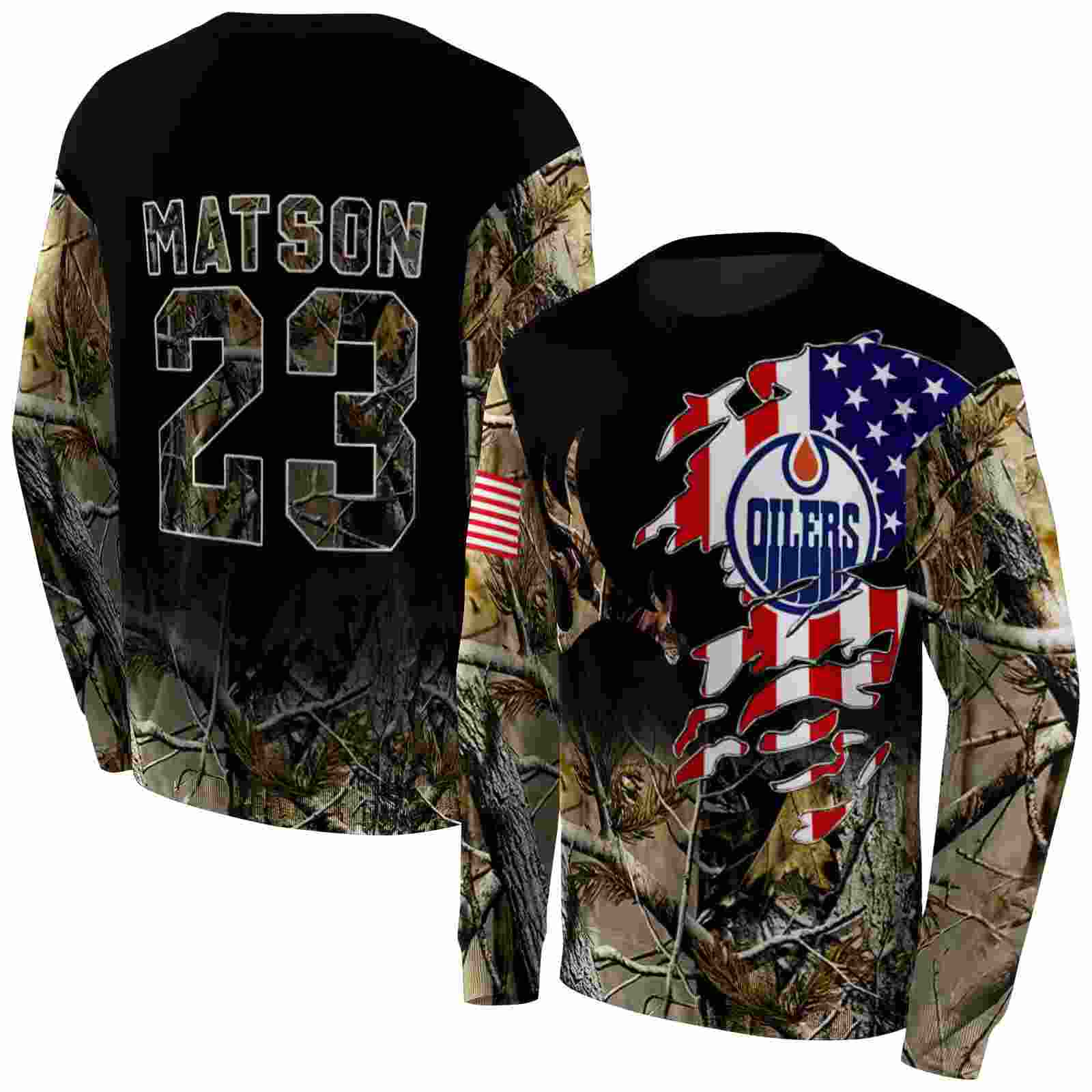 custom edmonton oilers tree camo hoodie premium grade