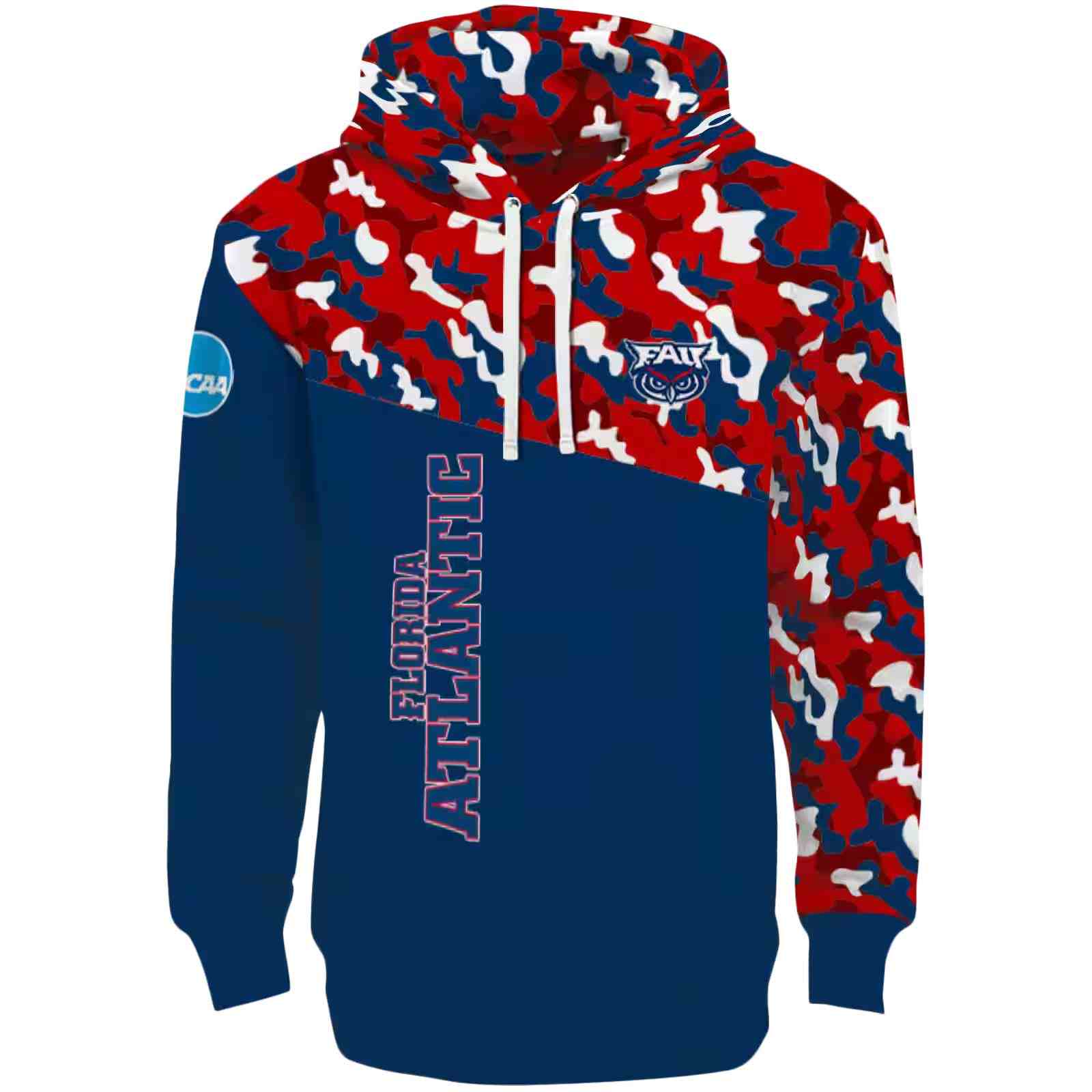 Custom Florida Atlantic Owls Camo Pattern Blue Hoodie