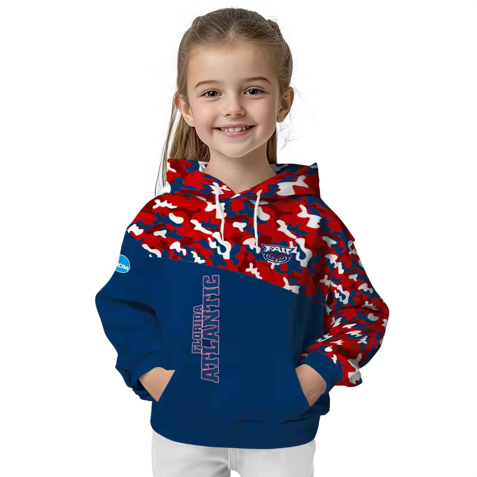 custom florida atlantic owls camo pattern blue hoodie top rated