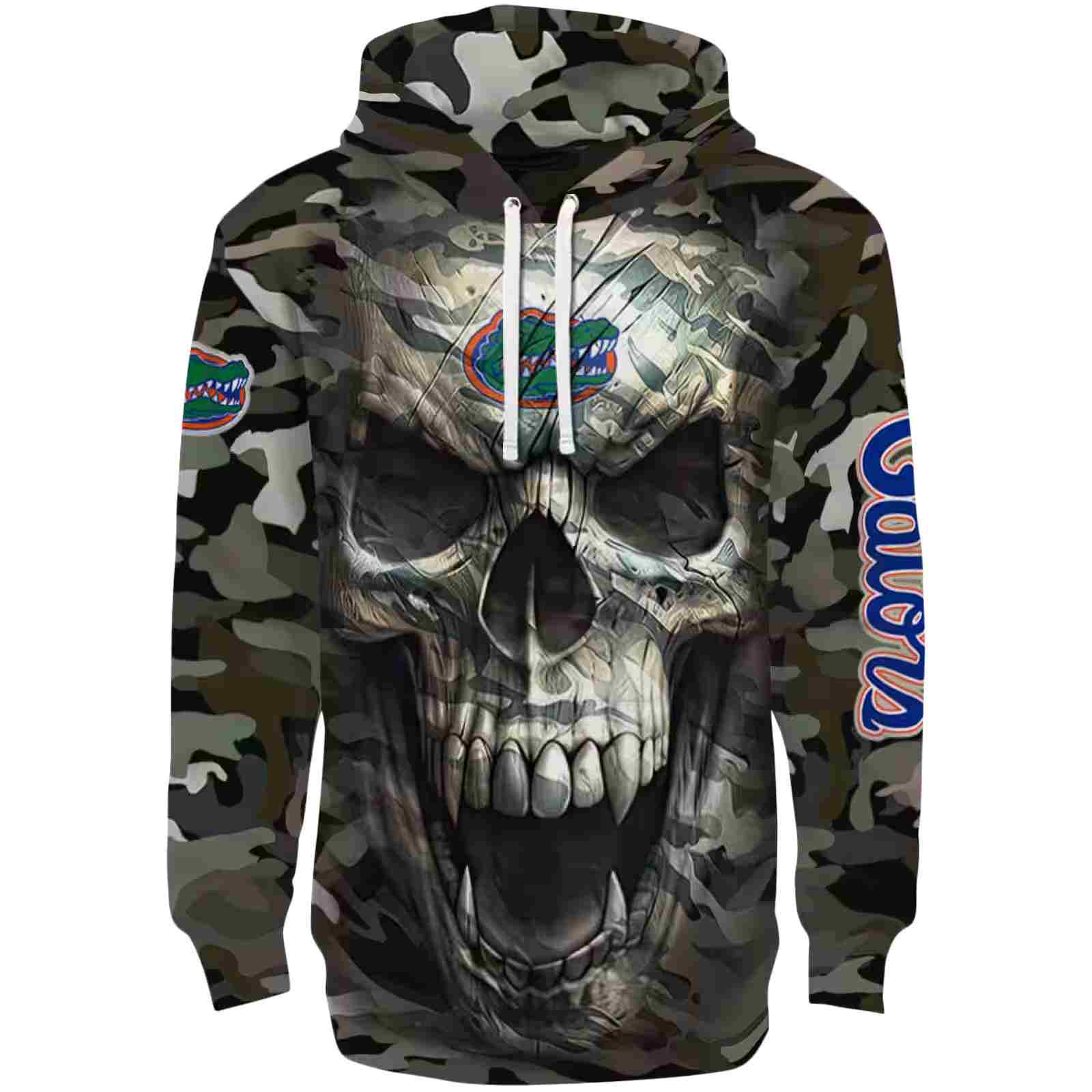 Custom Florida Gators Camo Skull Hoodie