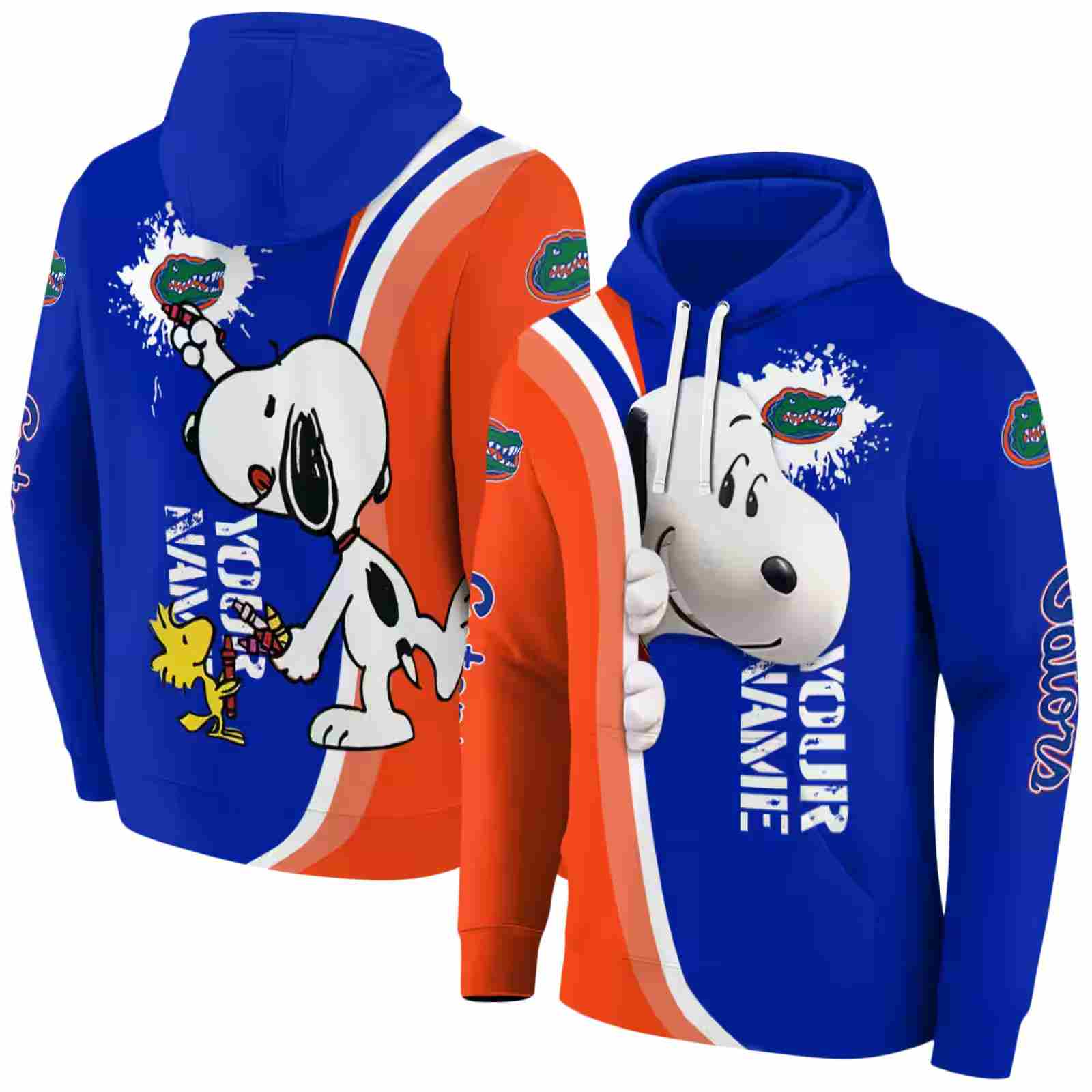 custom florida gators peeking snoopy blue hoodie fashion forward