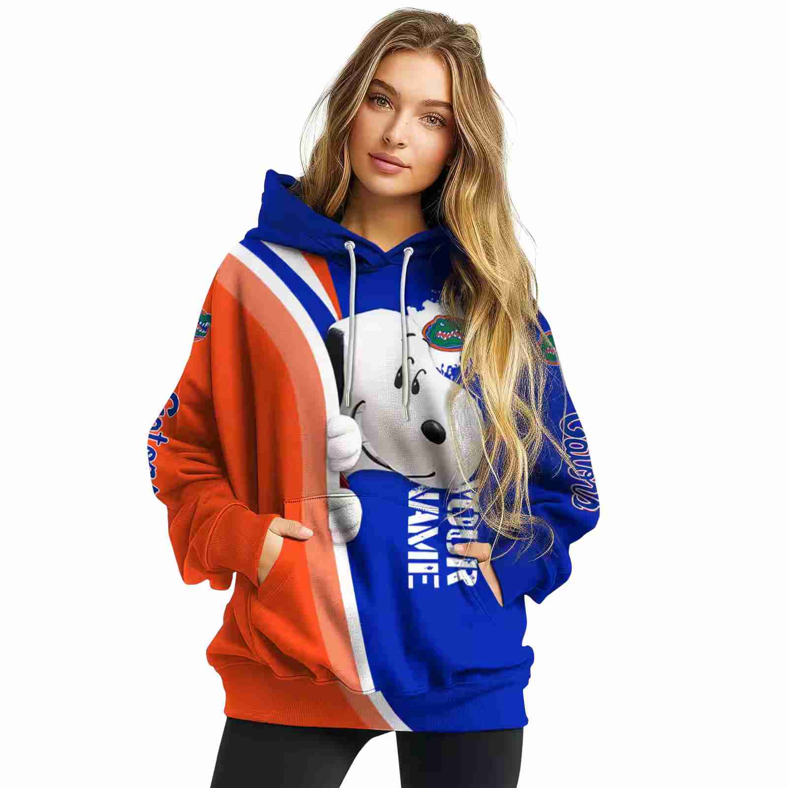 custom florida gators peeking snoopy blue hoodie high quality