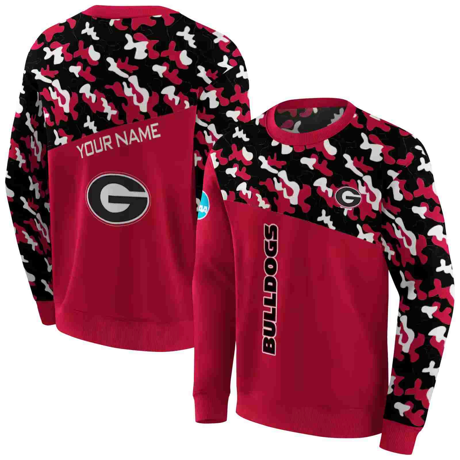 custom georgia bulldogs camo pattern red hoodie premium grade