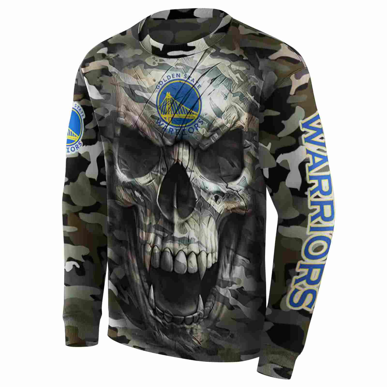 custom golden state warriors camo skull hoodie new arrival