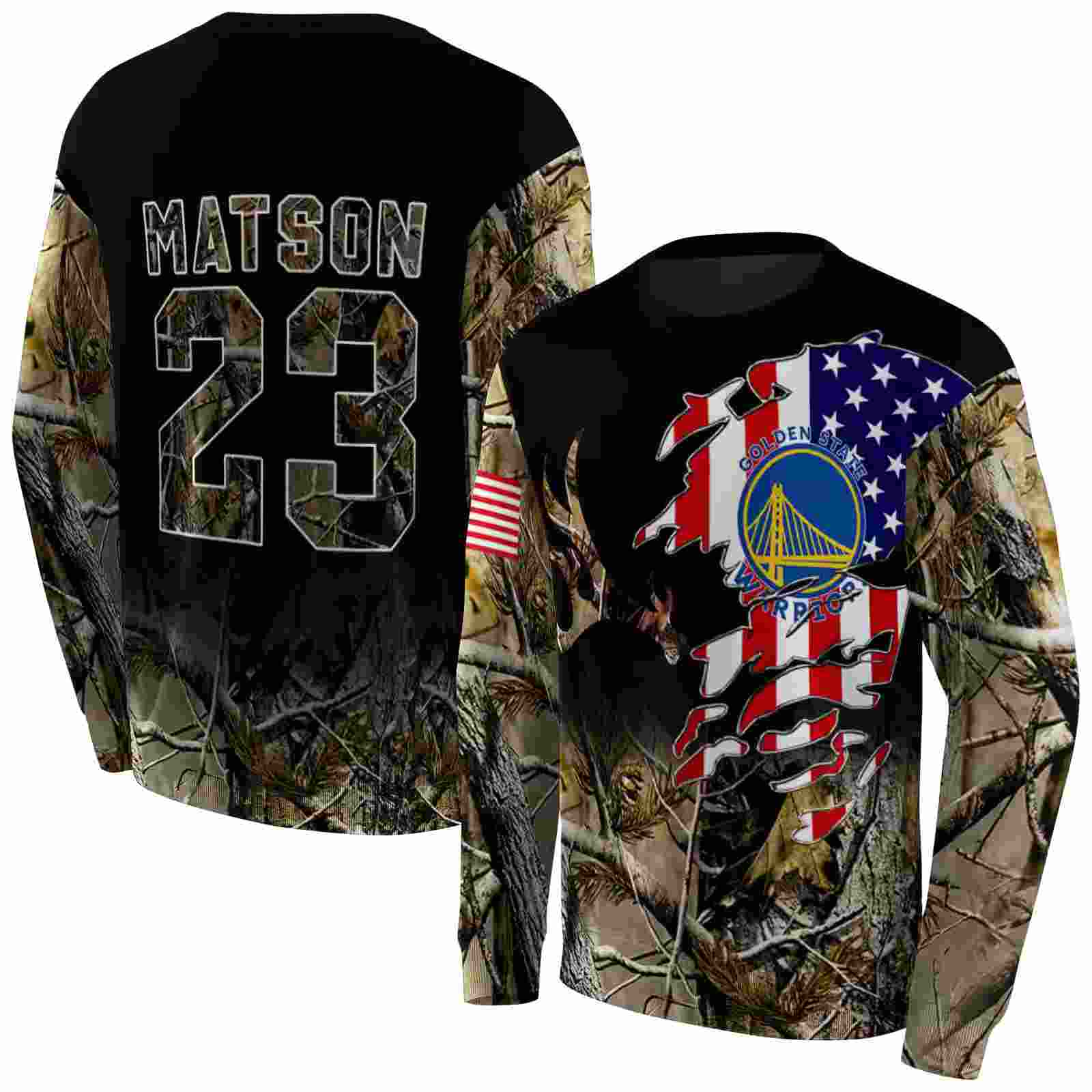 custom golden state warriors tree camo hoodie premium grade