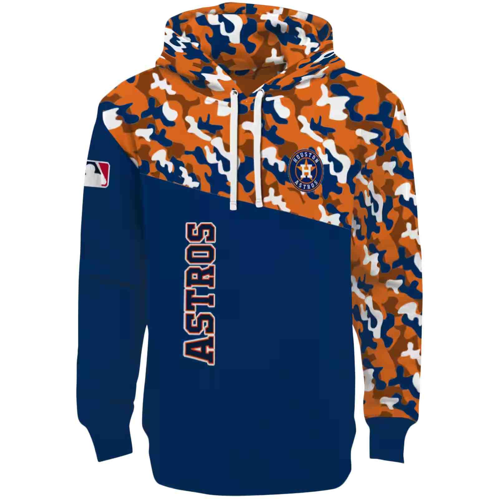 Custom Houston Astros Camo Pattern Blue Hoodie