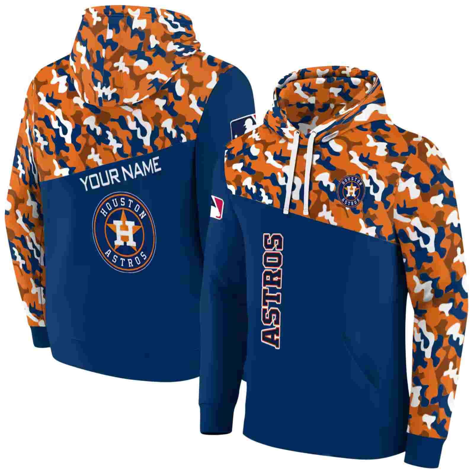 custom houston astros camo pattern blue hoodie fashion forward