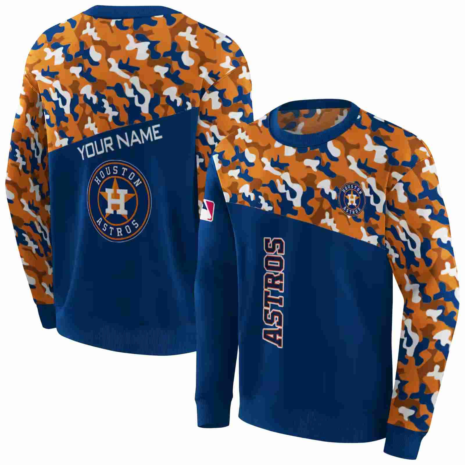 custom houston astros camo pattern blue hoodie premium grade