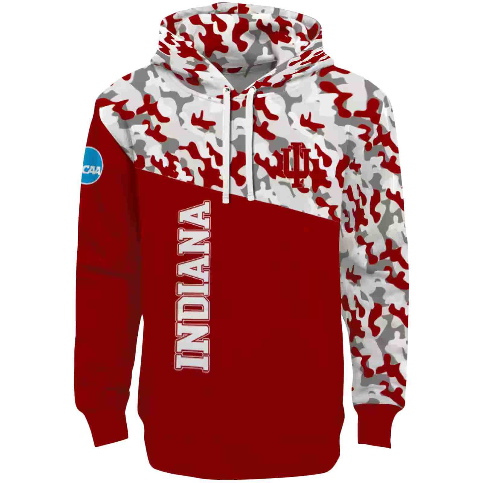 Custom Indiana Hoosiers Camo Pattern Red Hoodie