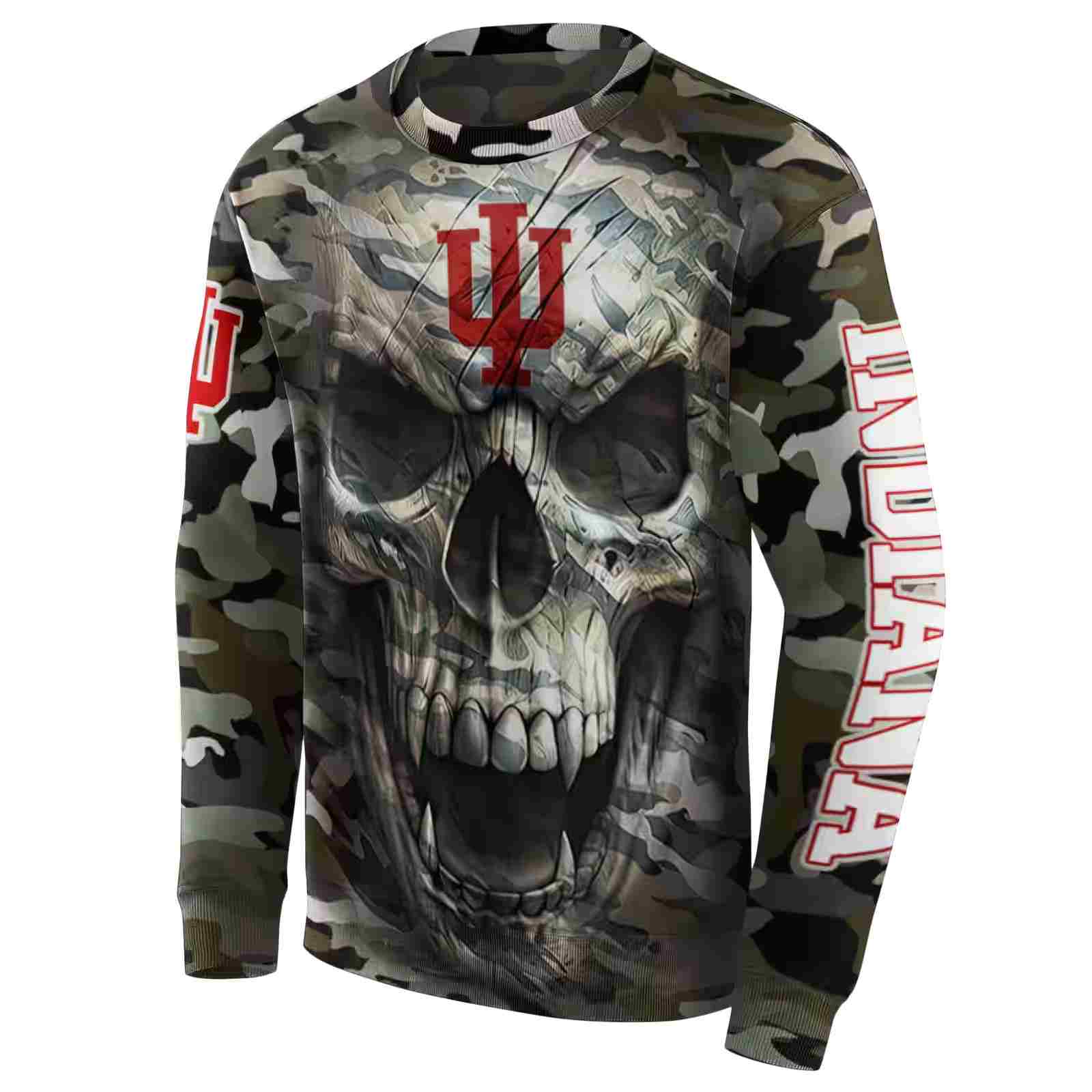 custom indiana hoosiers camo skull hoodie new arrival