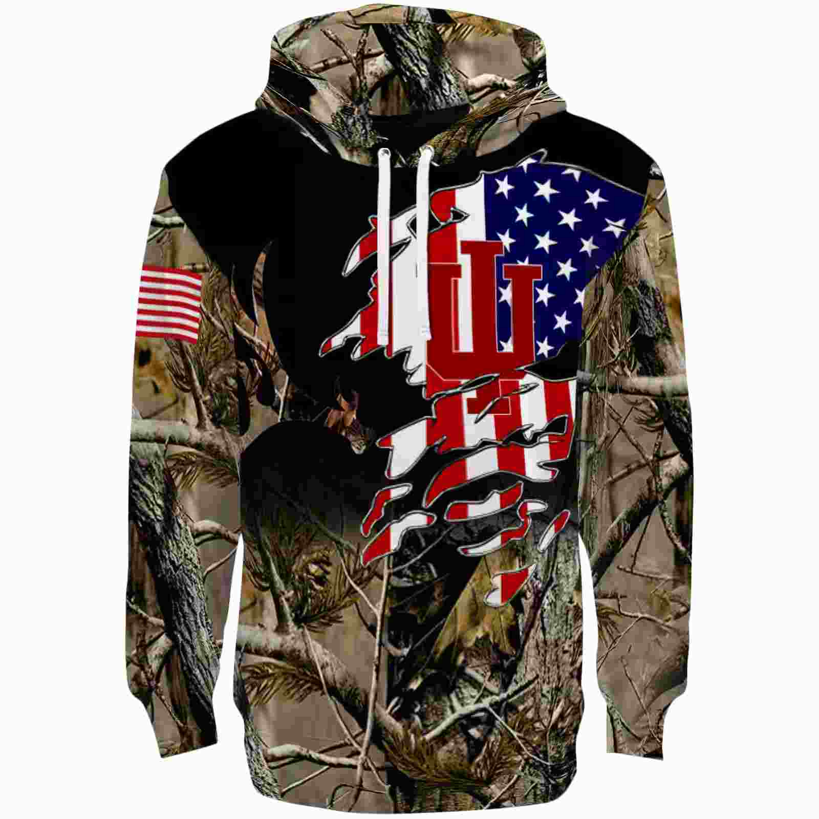 Custom Indiana Hoosiers Tree Camo Hoodie