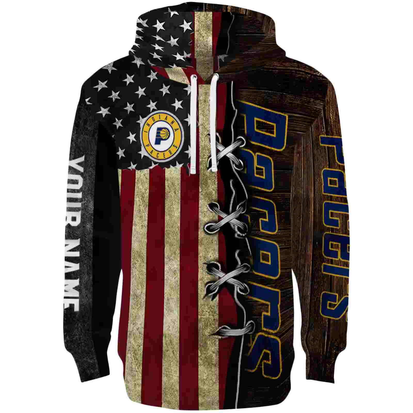 Custom Indiana Pacers American Pride Hoodie