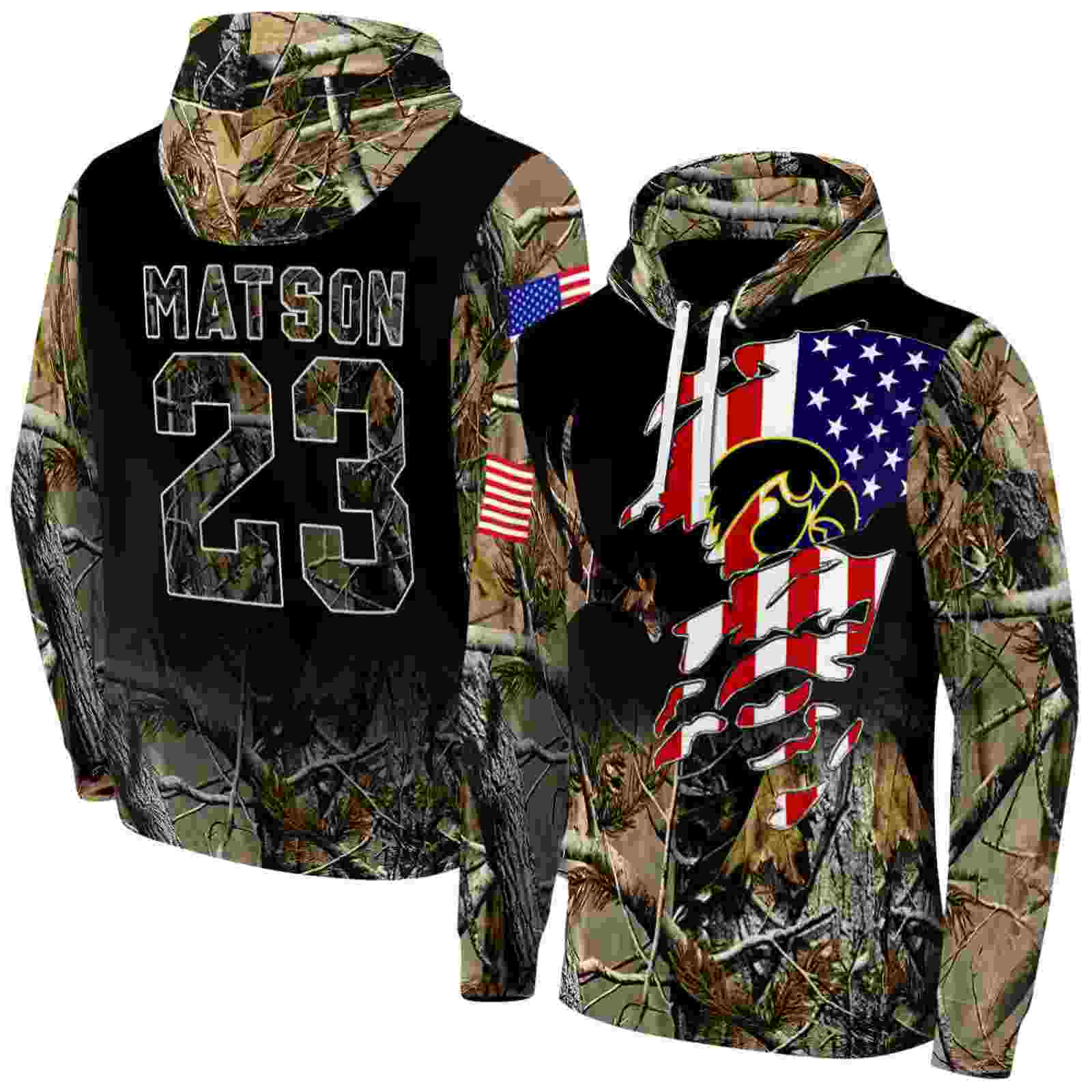 custom iowa hawkeyes tree camo hoodie fashion forward