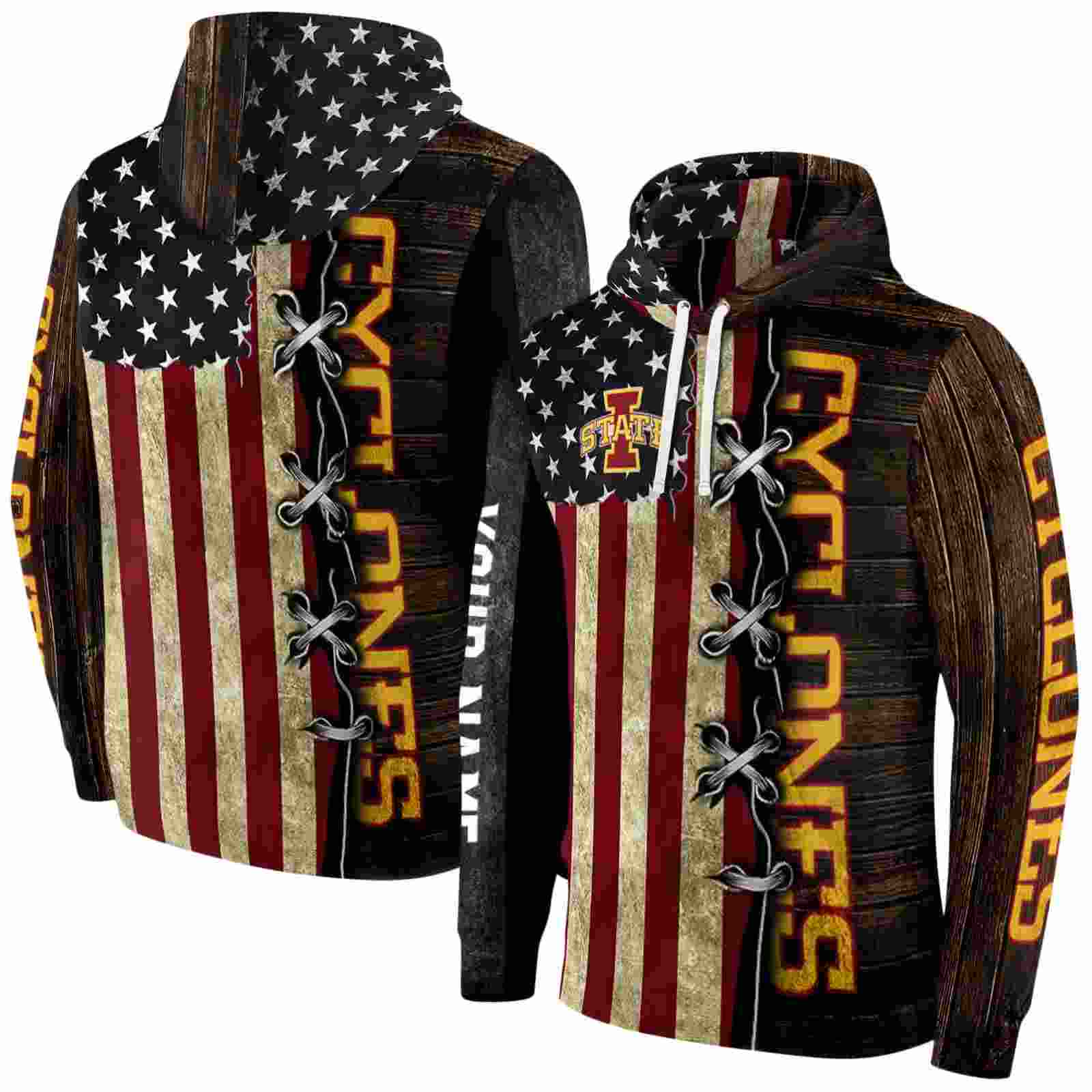 custom iowa state cyclones american pride hoodie fashion forward