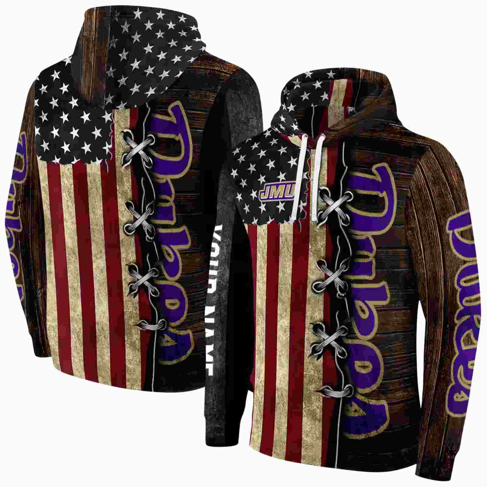 custom james madison dukes american pride hoodie fashion forward