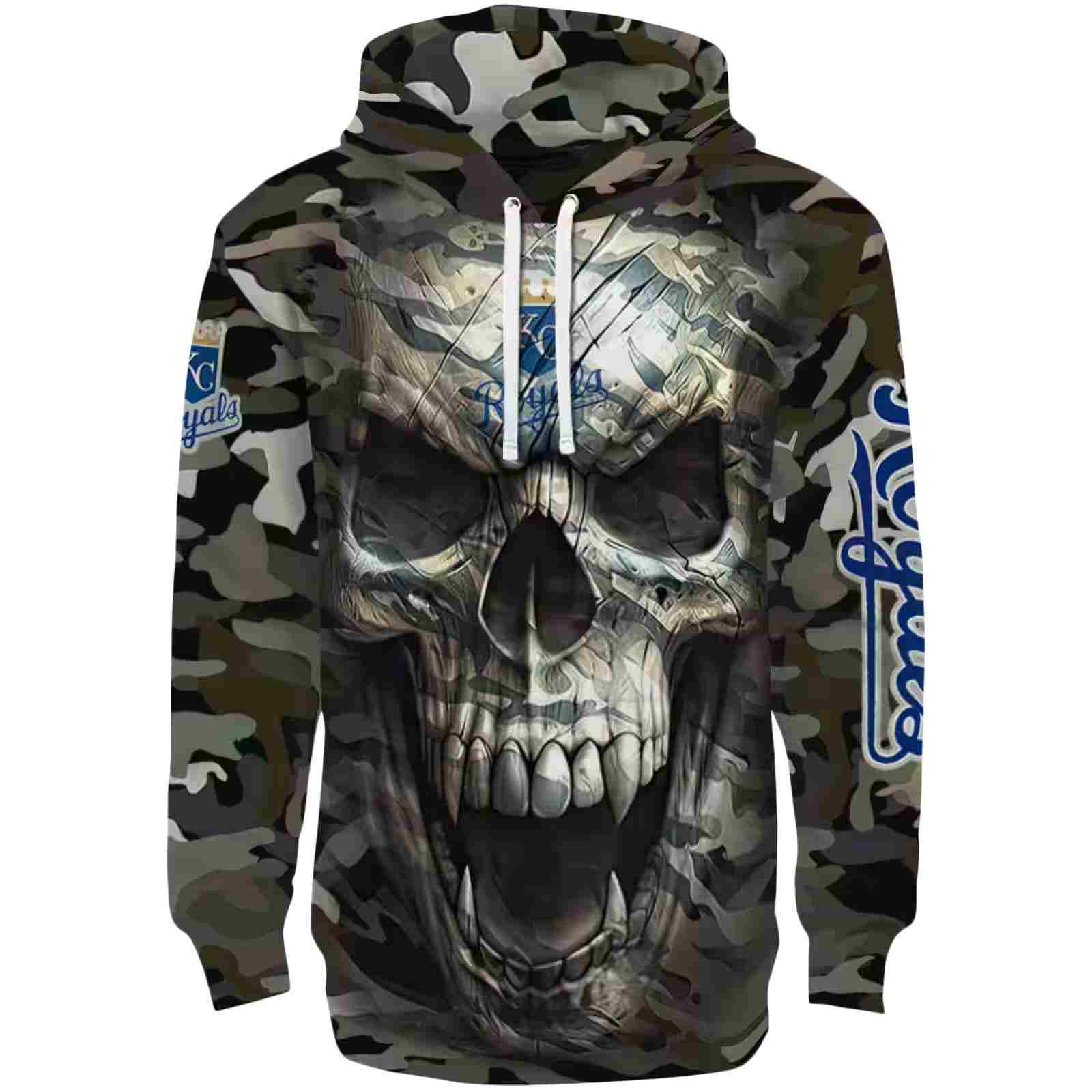 Custom Kansas City Royals Camo Skull Hoodie