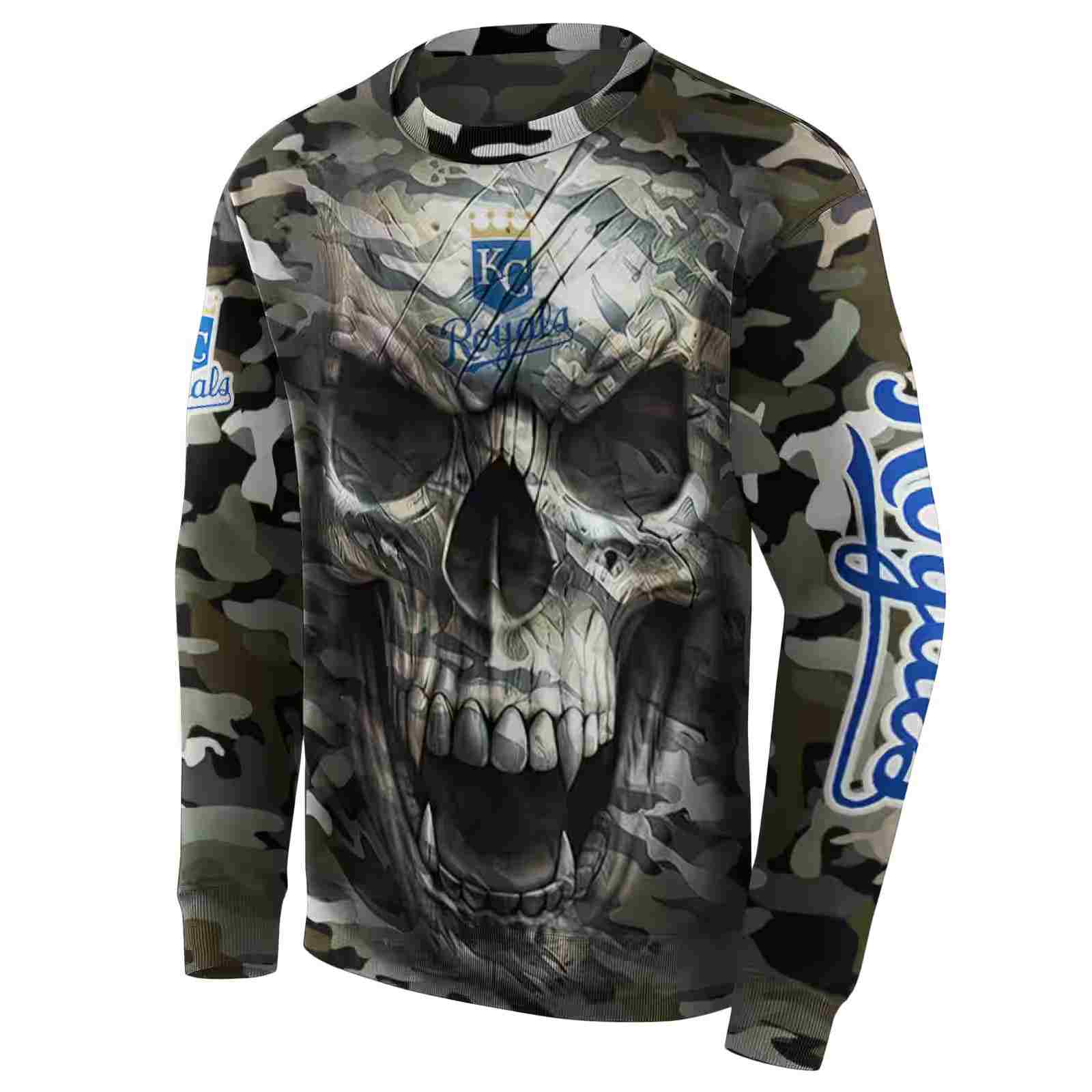 custom kansas city royals camo skull hoodie new arrival