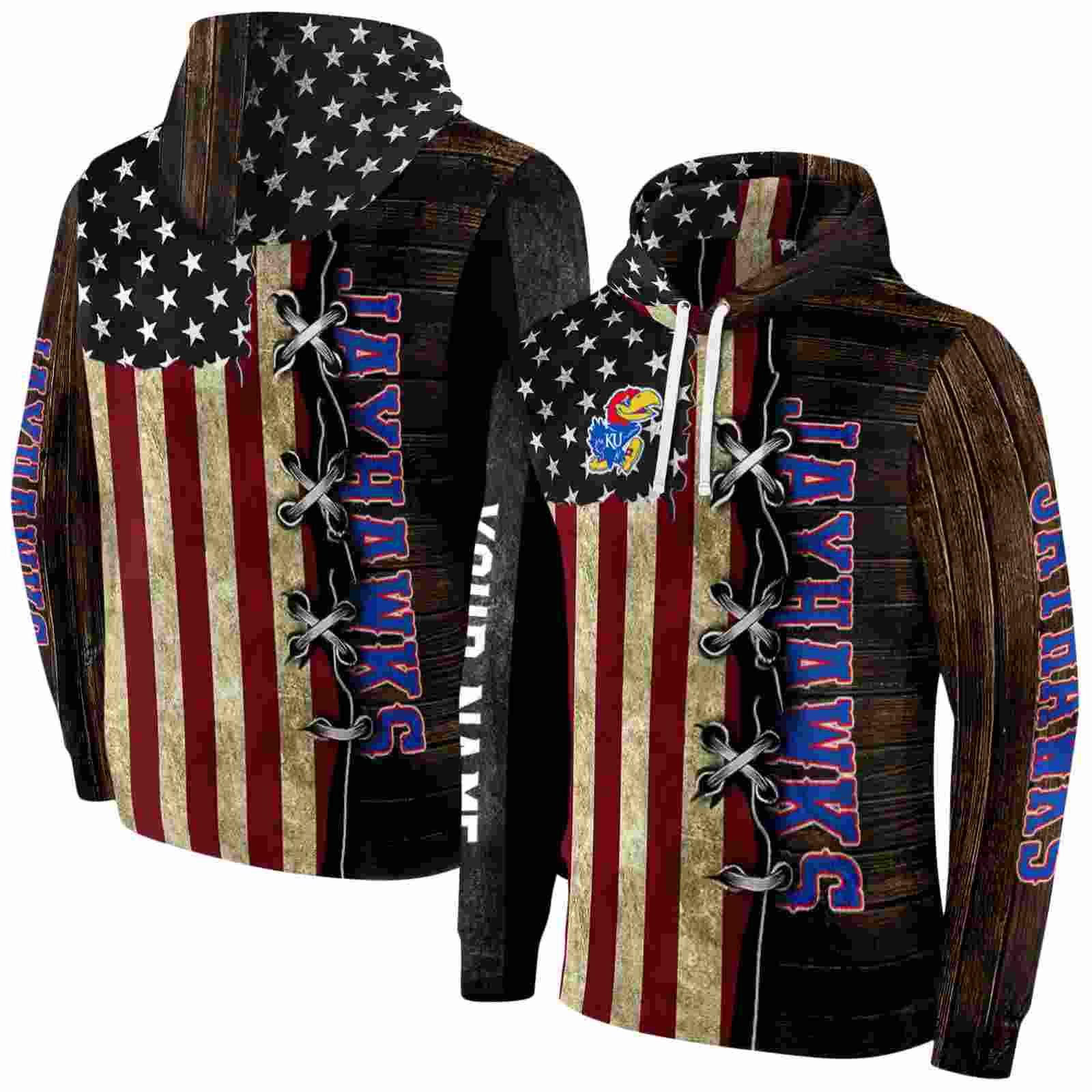 custom kansas jayhawks american pride hoodie fashion forward