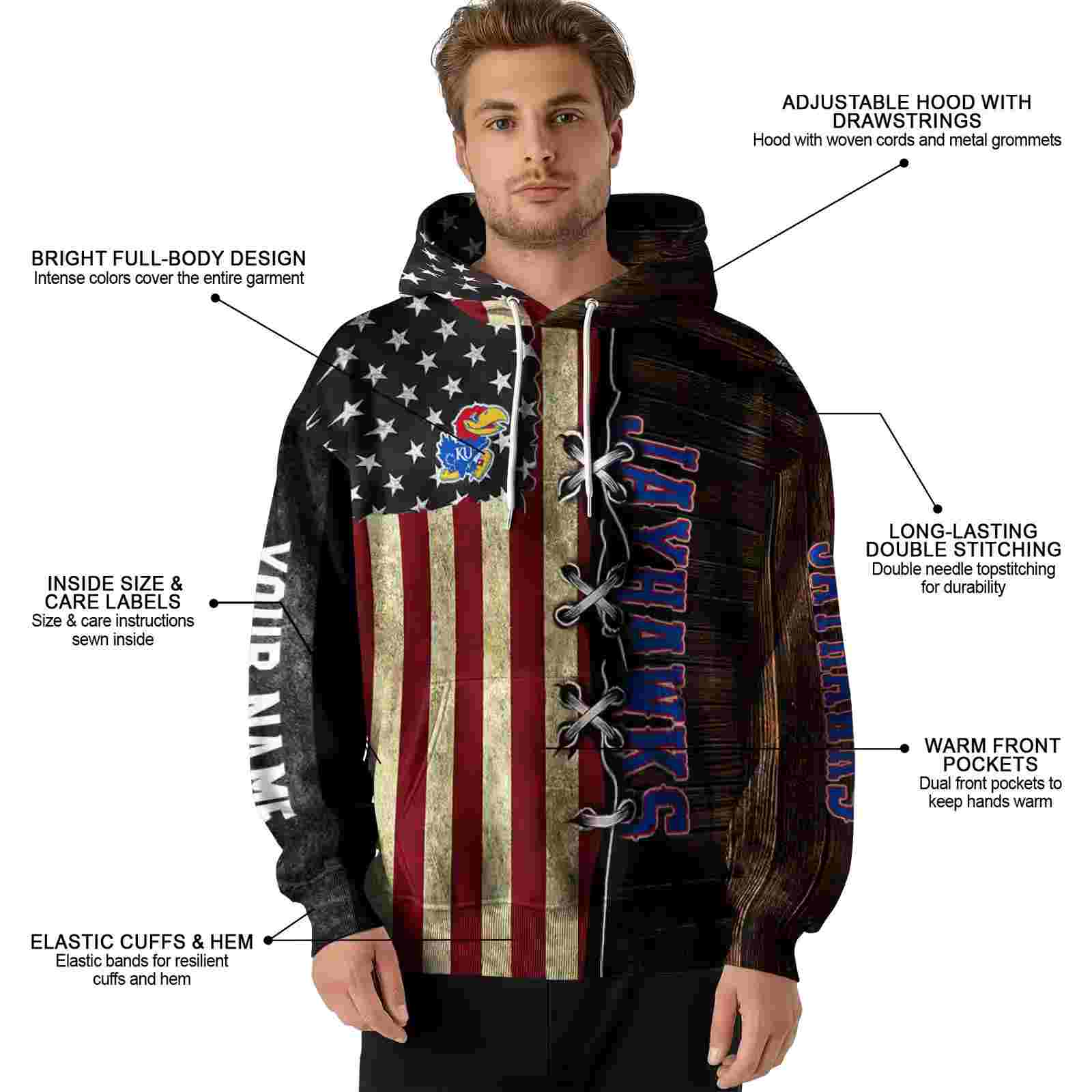 custom kansas jayhawks american pride hoodie latest model