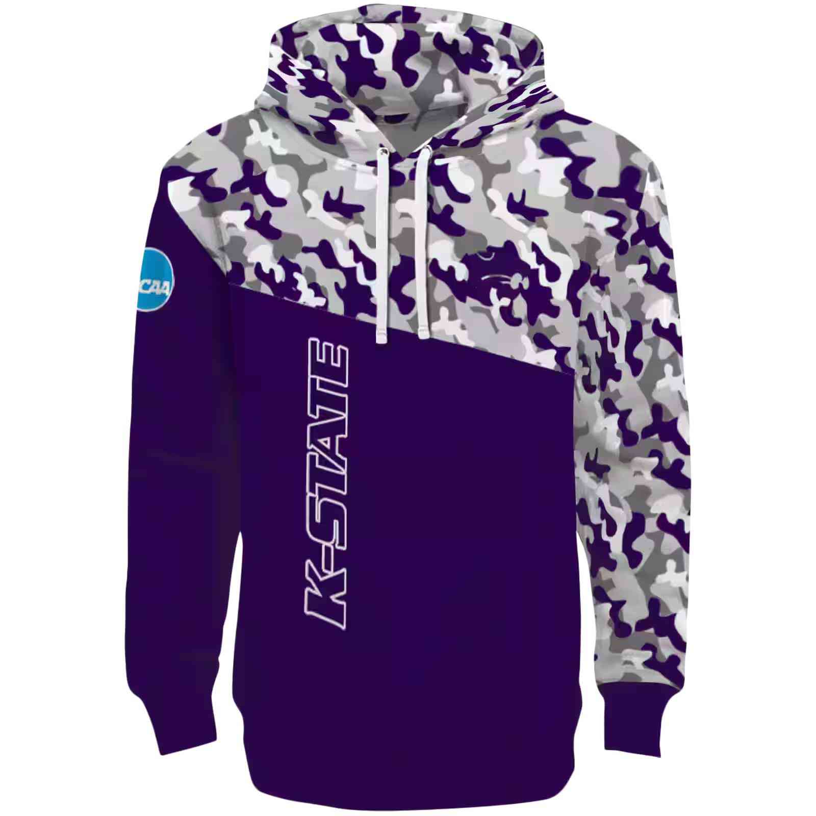 Custom Kansas State Wildcats Camo Pattern Purple Hoodie