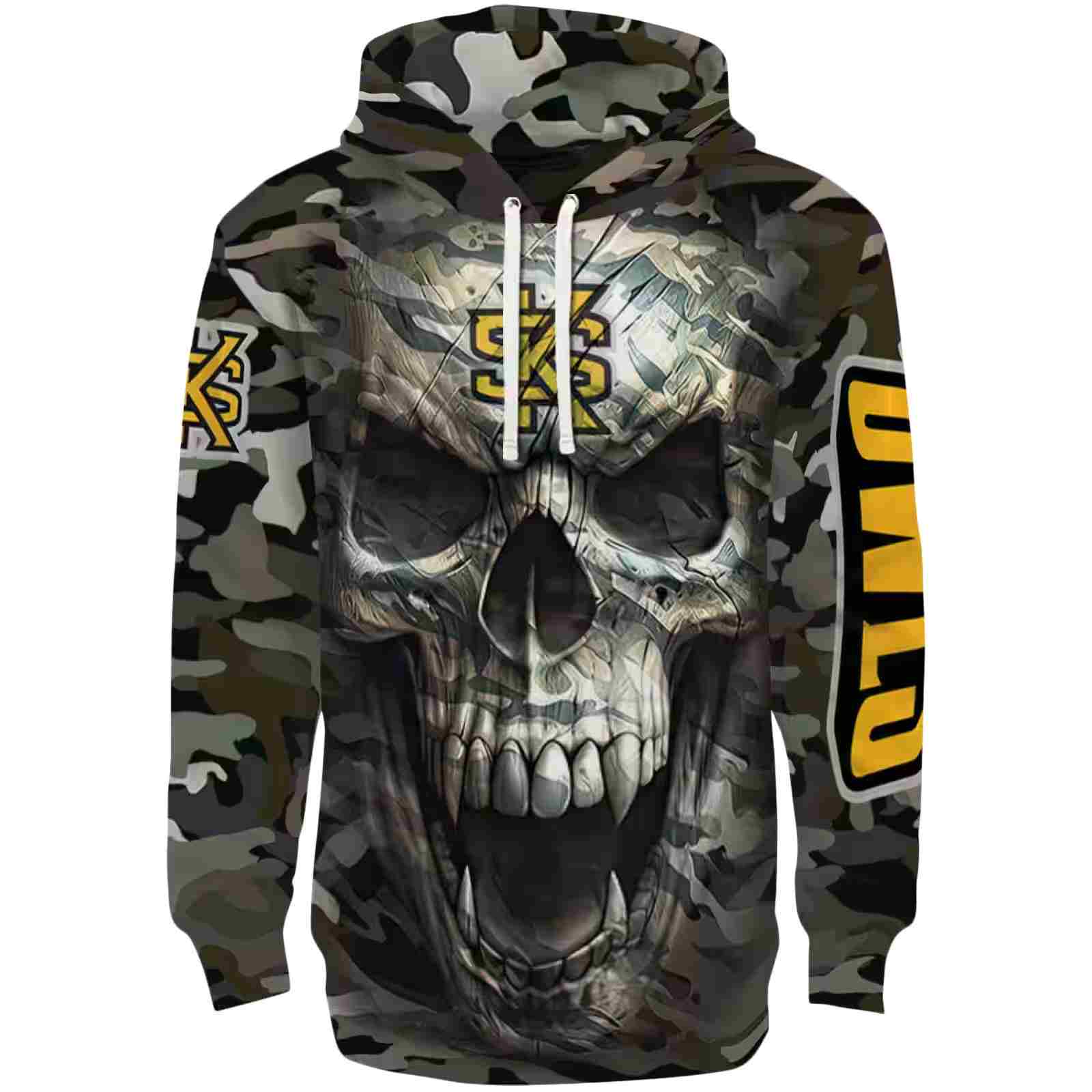 Custom Kennesaw State Owls Camo Skull Hoodie