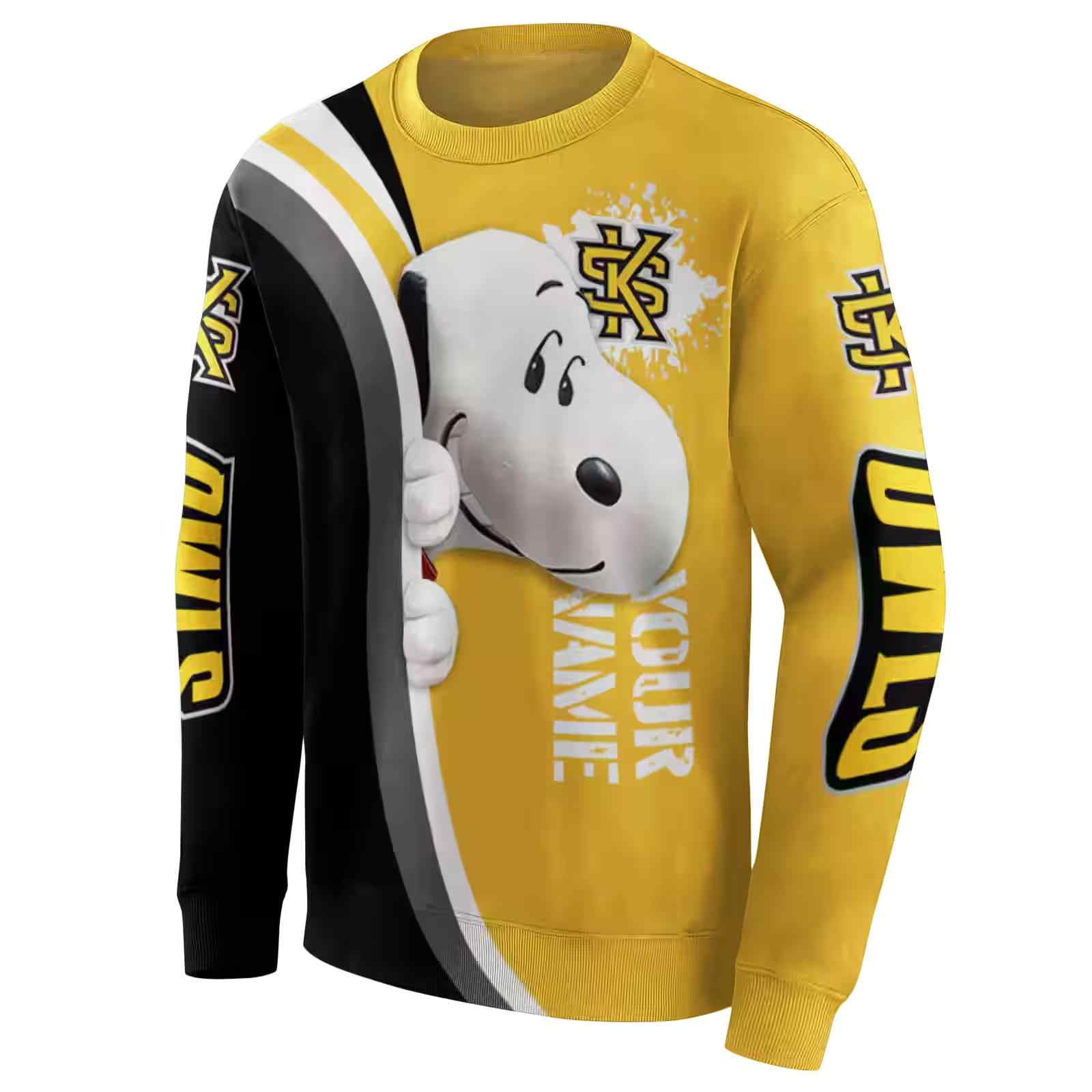 custom kennesaw state owls peeking snoopy gold hoodie new arrival