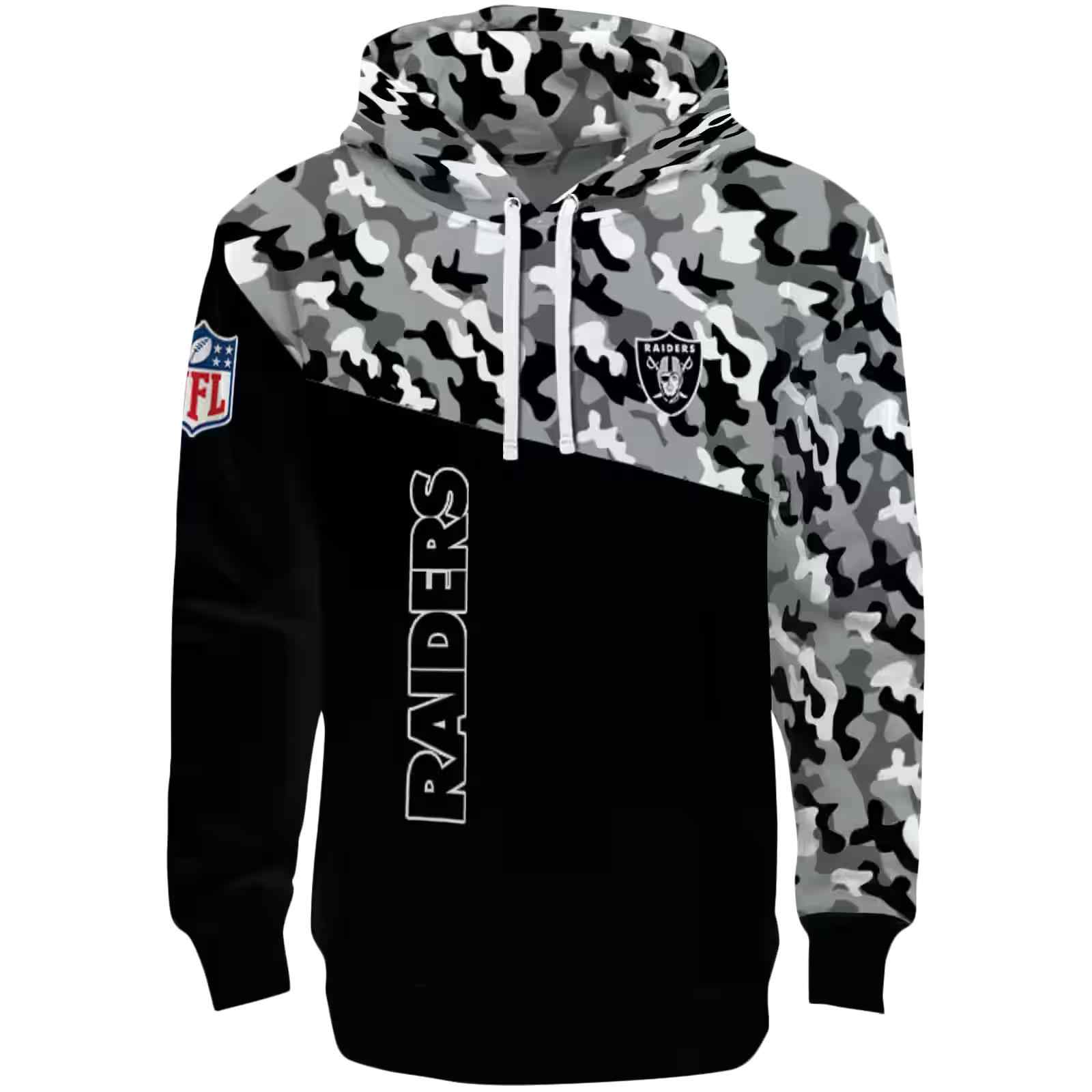 Custom Las Vegas Raiders Camo Pattern Black Hoodie