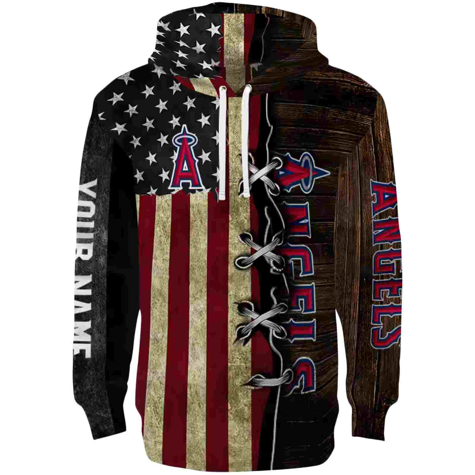 Custom Los Angeles Angels American Pride Hoodie