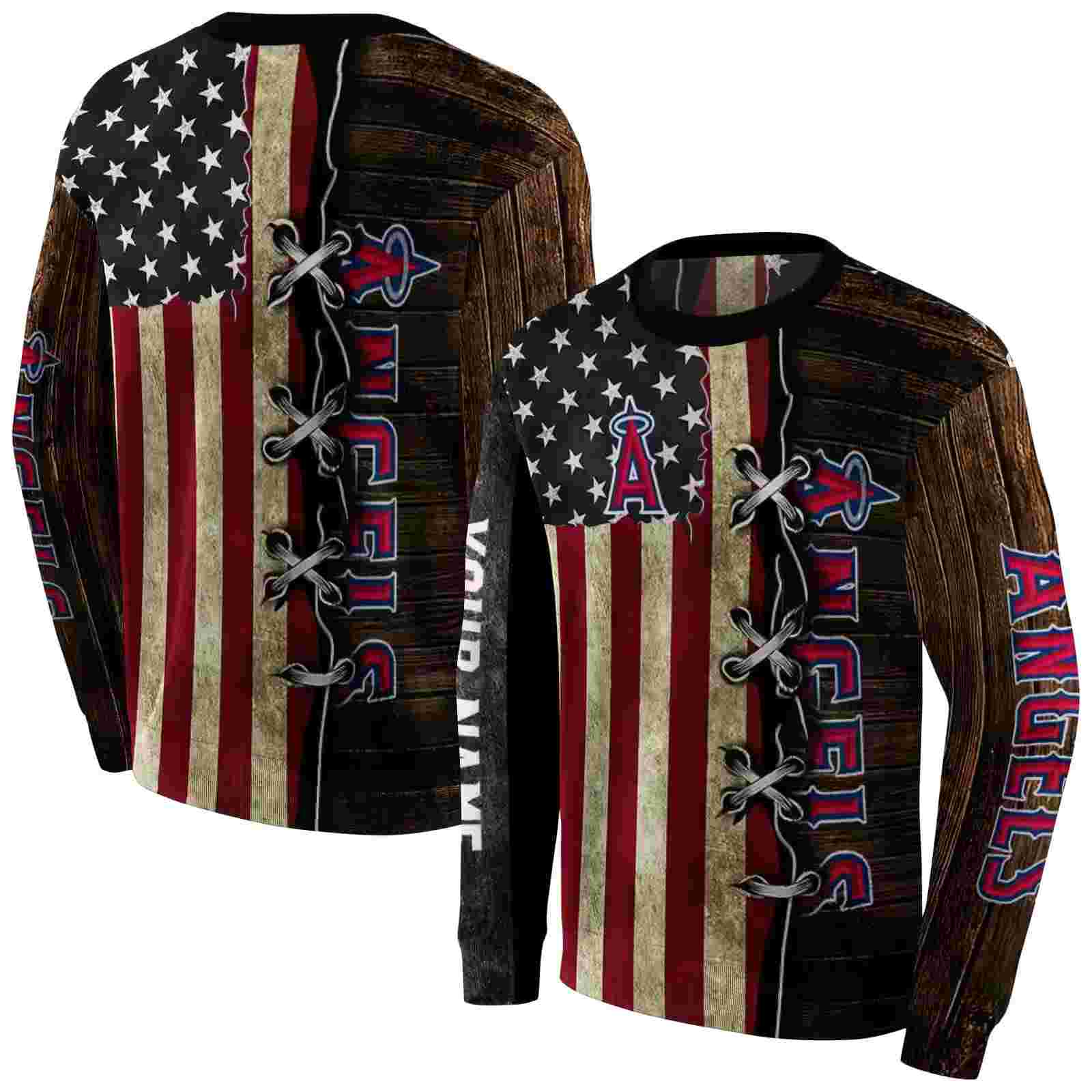 custom los angeles angels american pride hoodie premium grade