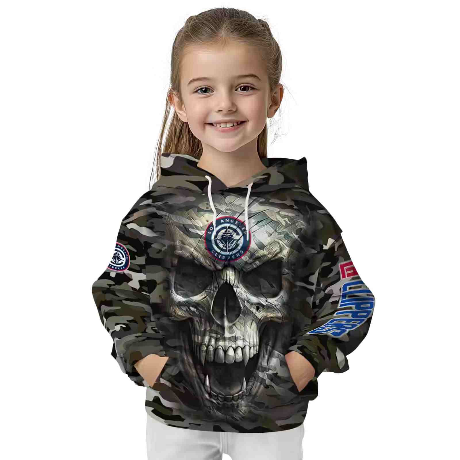 custom los angeles clippers camo skull hoodie top rated