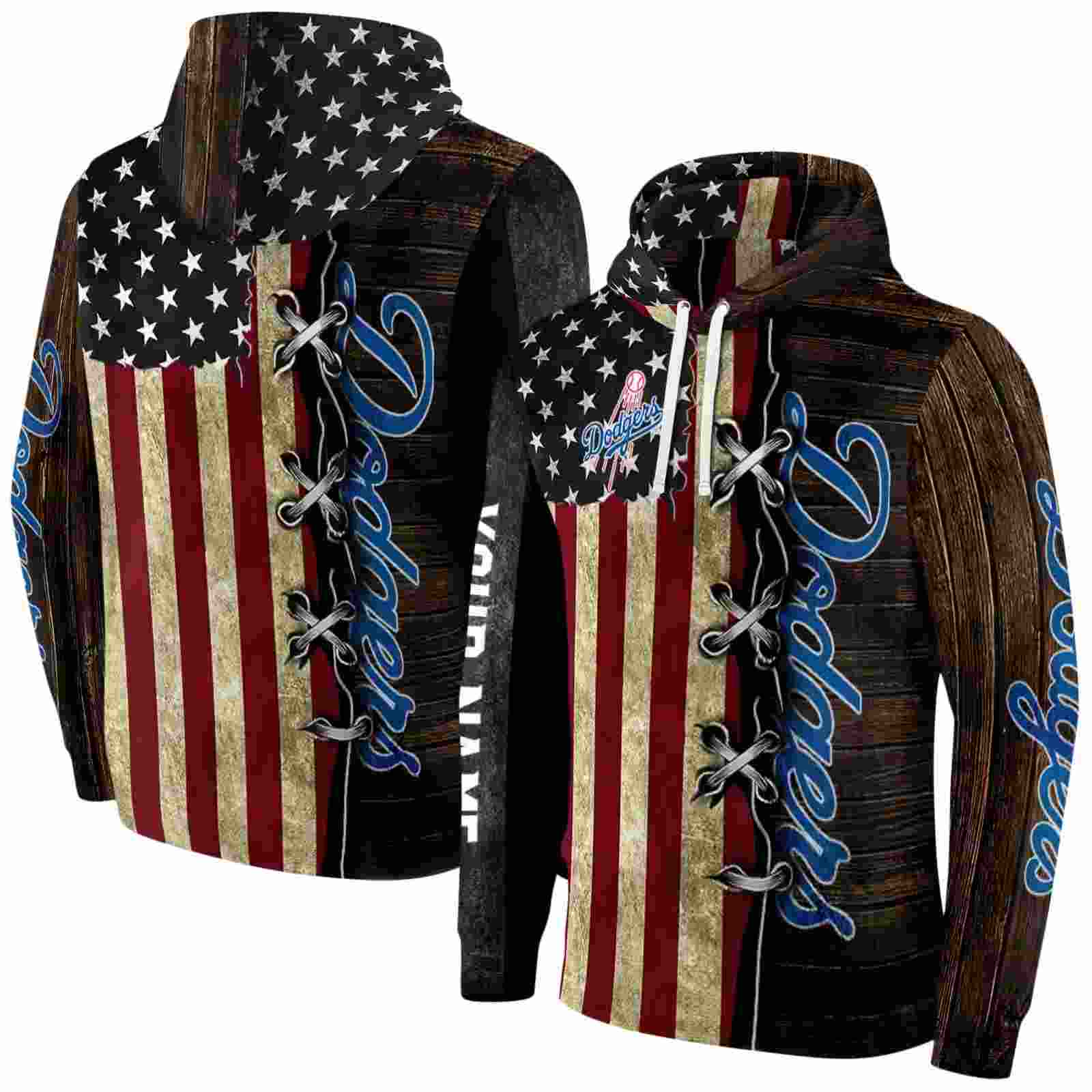 custom los angeles dodgers american pride hoodie fashion forward