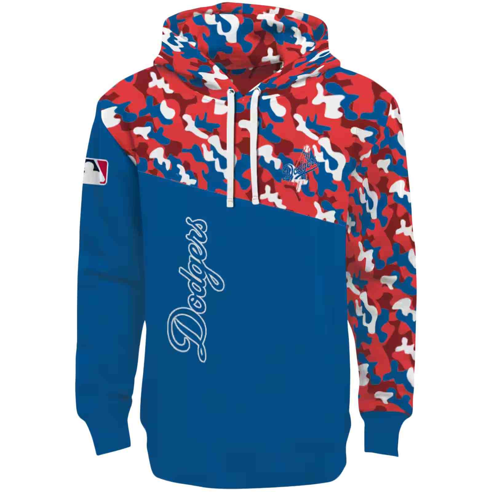 Custom Los Angeles Dodgers Camo Pattern Blue Hoodie