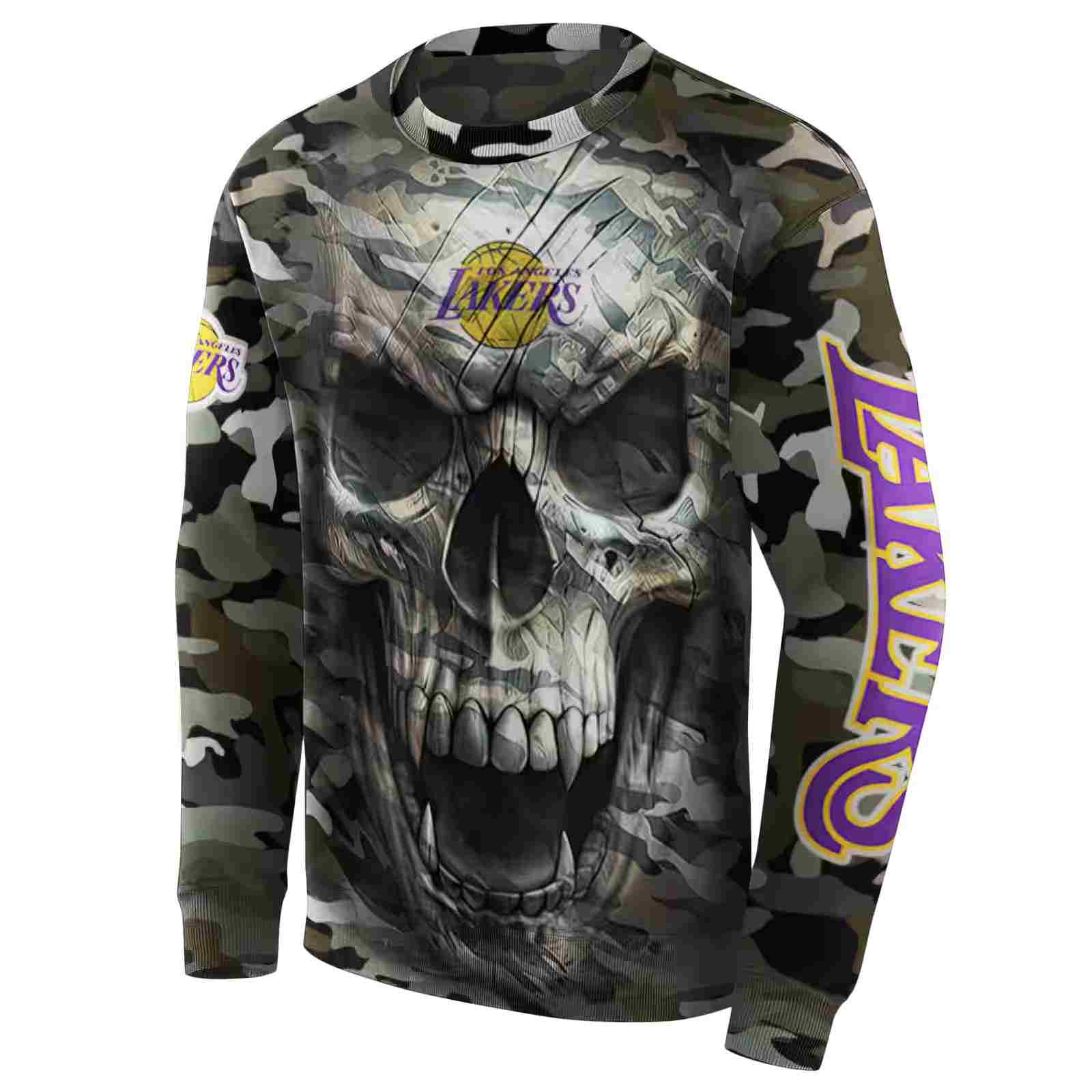 custom los angeles lakers camo skull hoodie new arrival