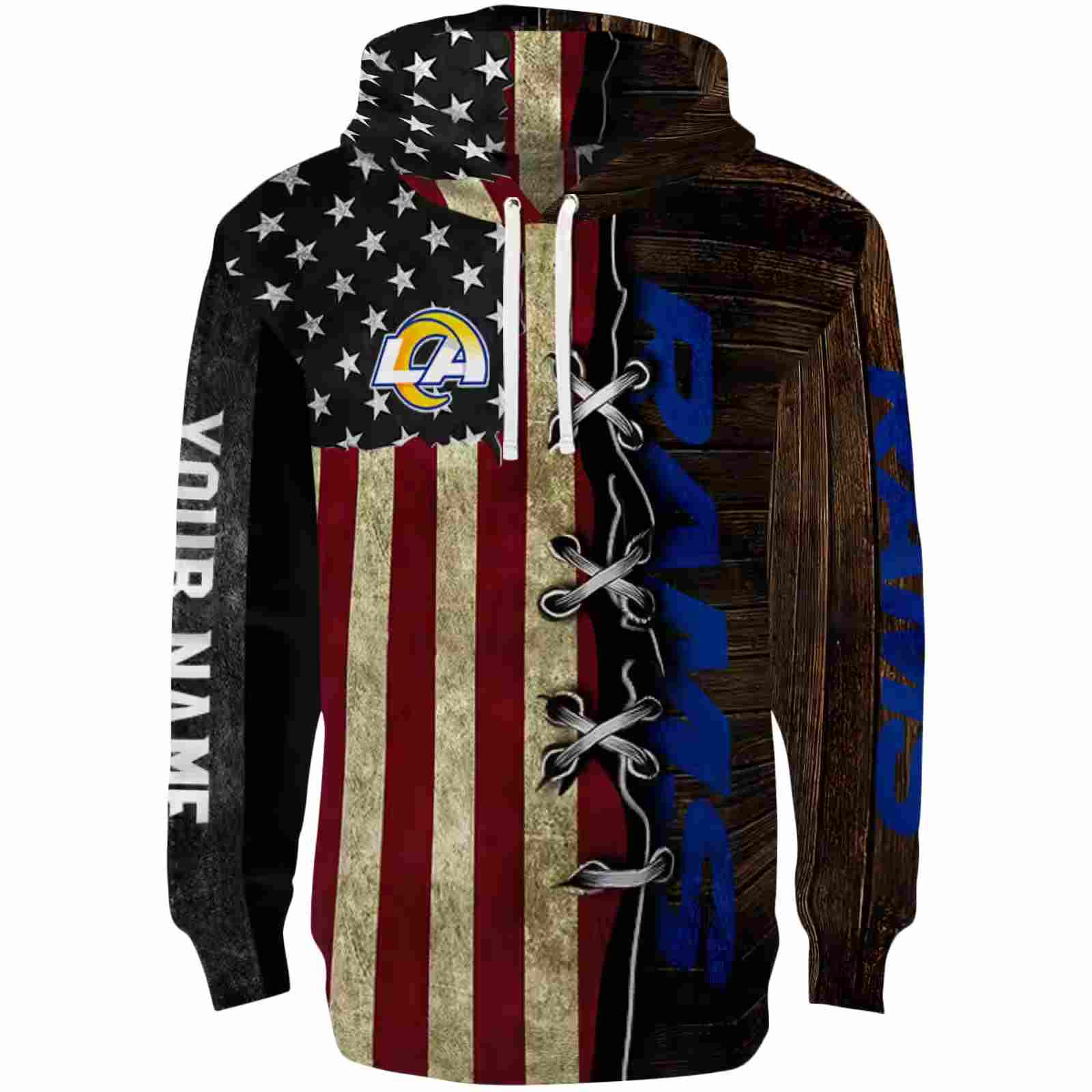 Custom Los Angeles Rams American Pride Hoodie