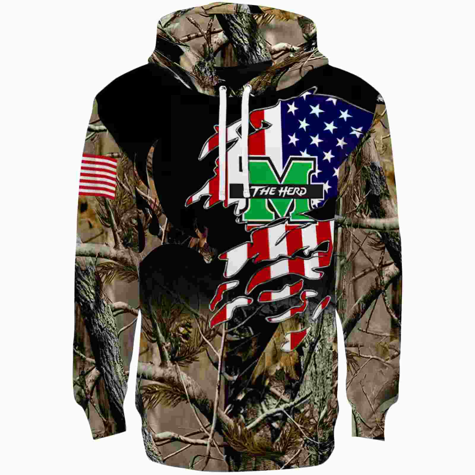 Custom Marshall Thundering Herd Tree Camo Hoodie