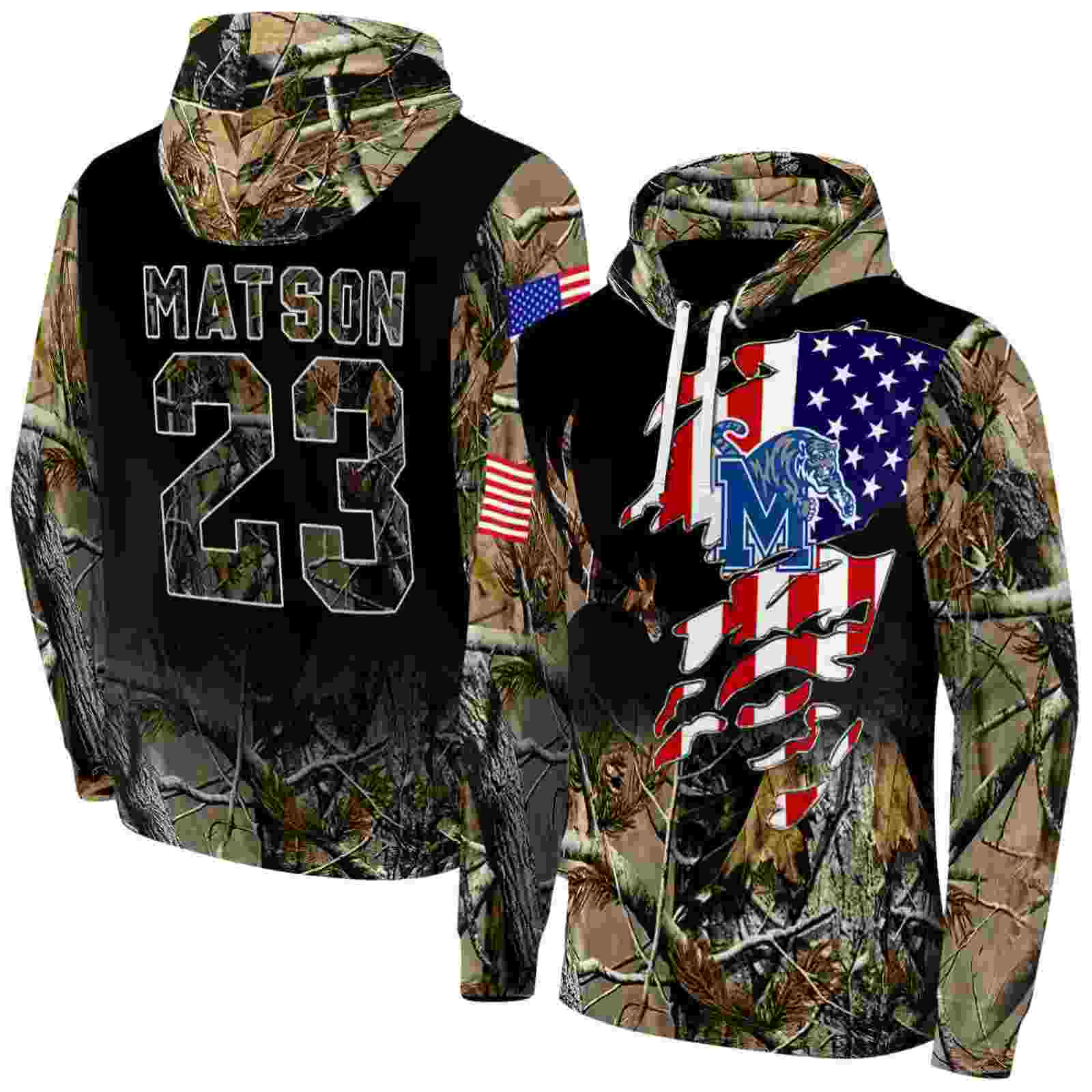 custom memphis tigers tree camo hoodie fashion forward