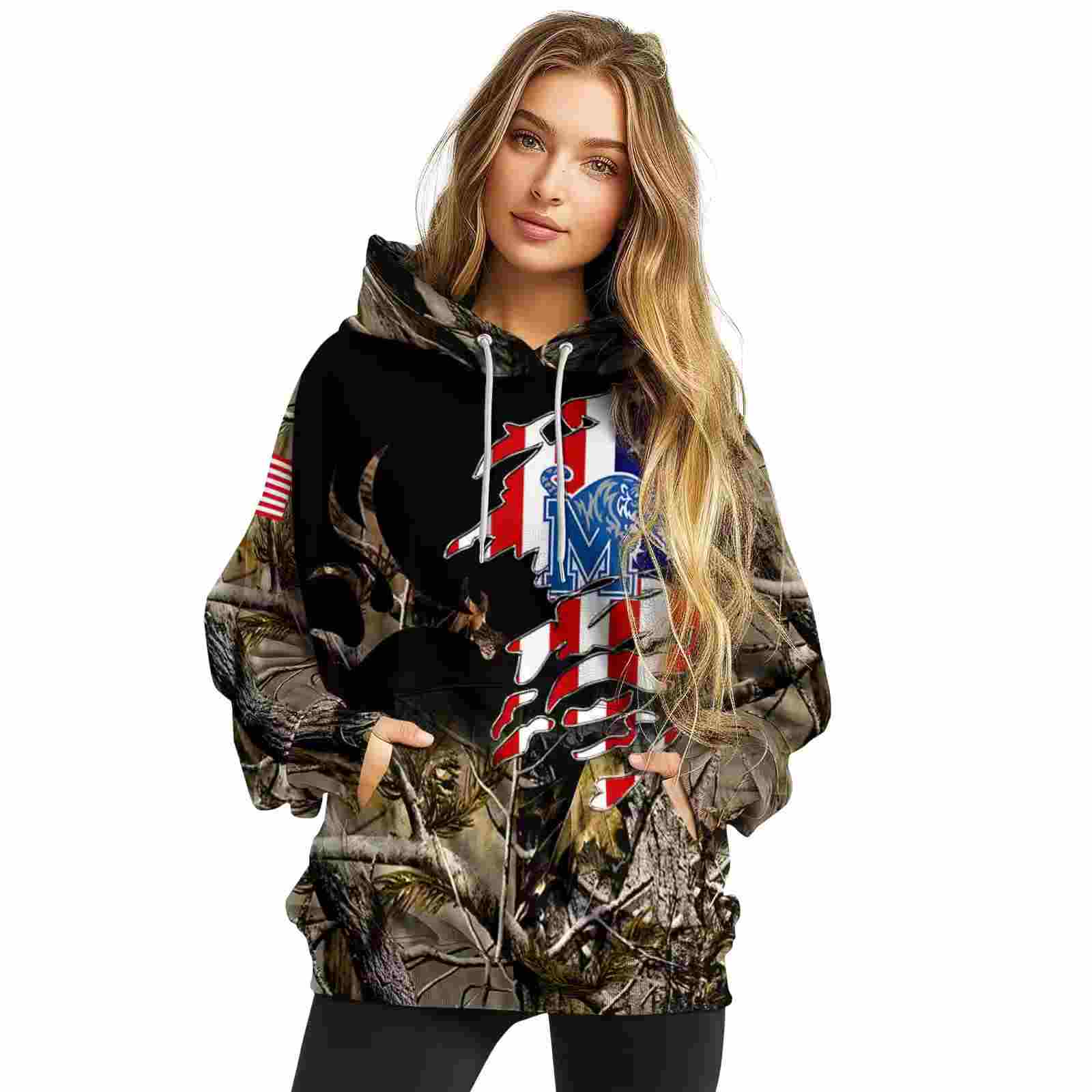 custom memphis tigers tree camo hoodie high quality