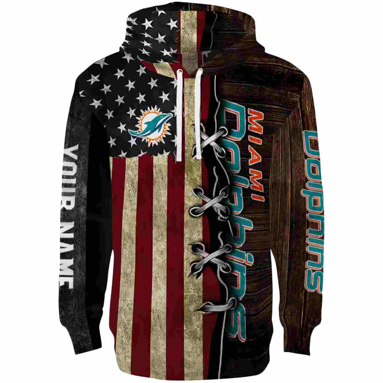 Custom Miami Dolphins American Pride Hoodie