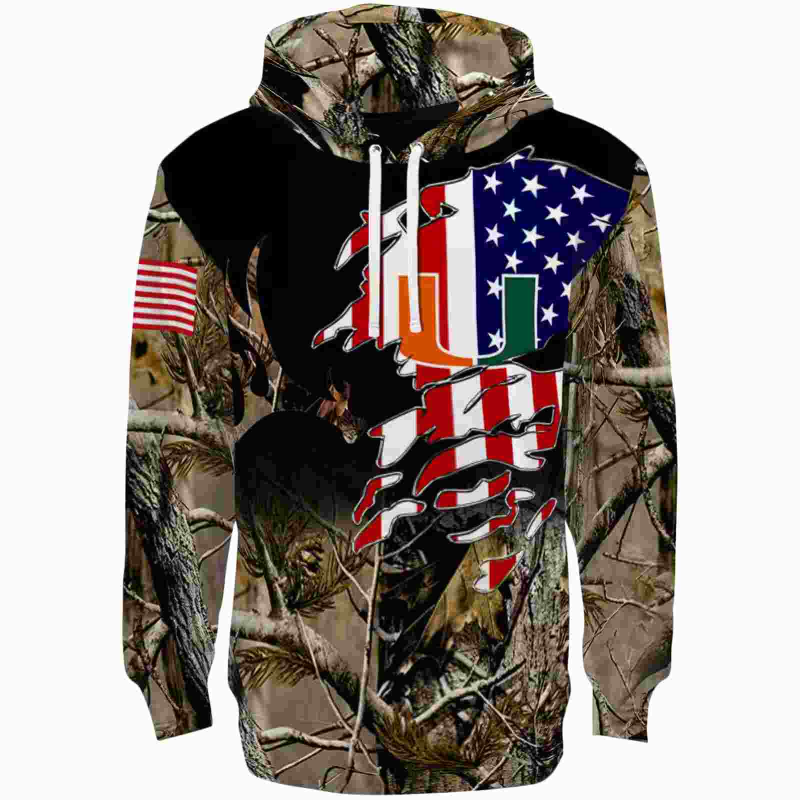 Custom Miami Hurricanes Tree Camo Hoodie