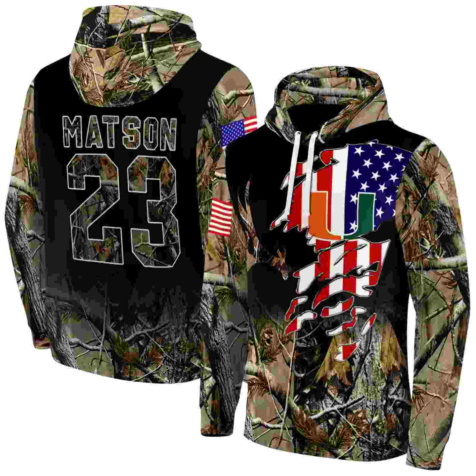 custom miami hurricanes tree camo hoodie fashion forward