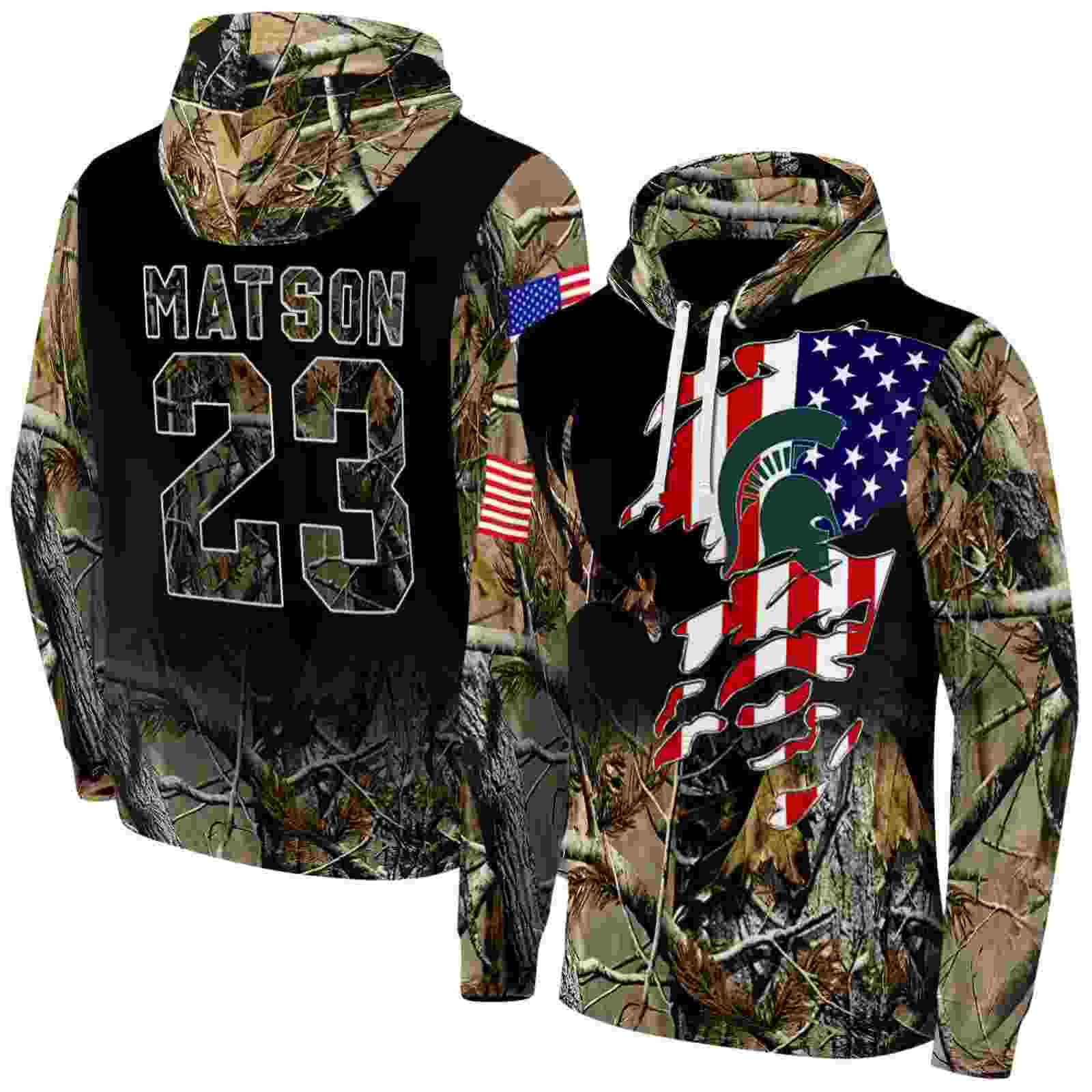 custom michigan state spartans tree camo hoodie fashion forward