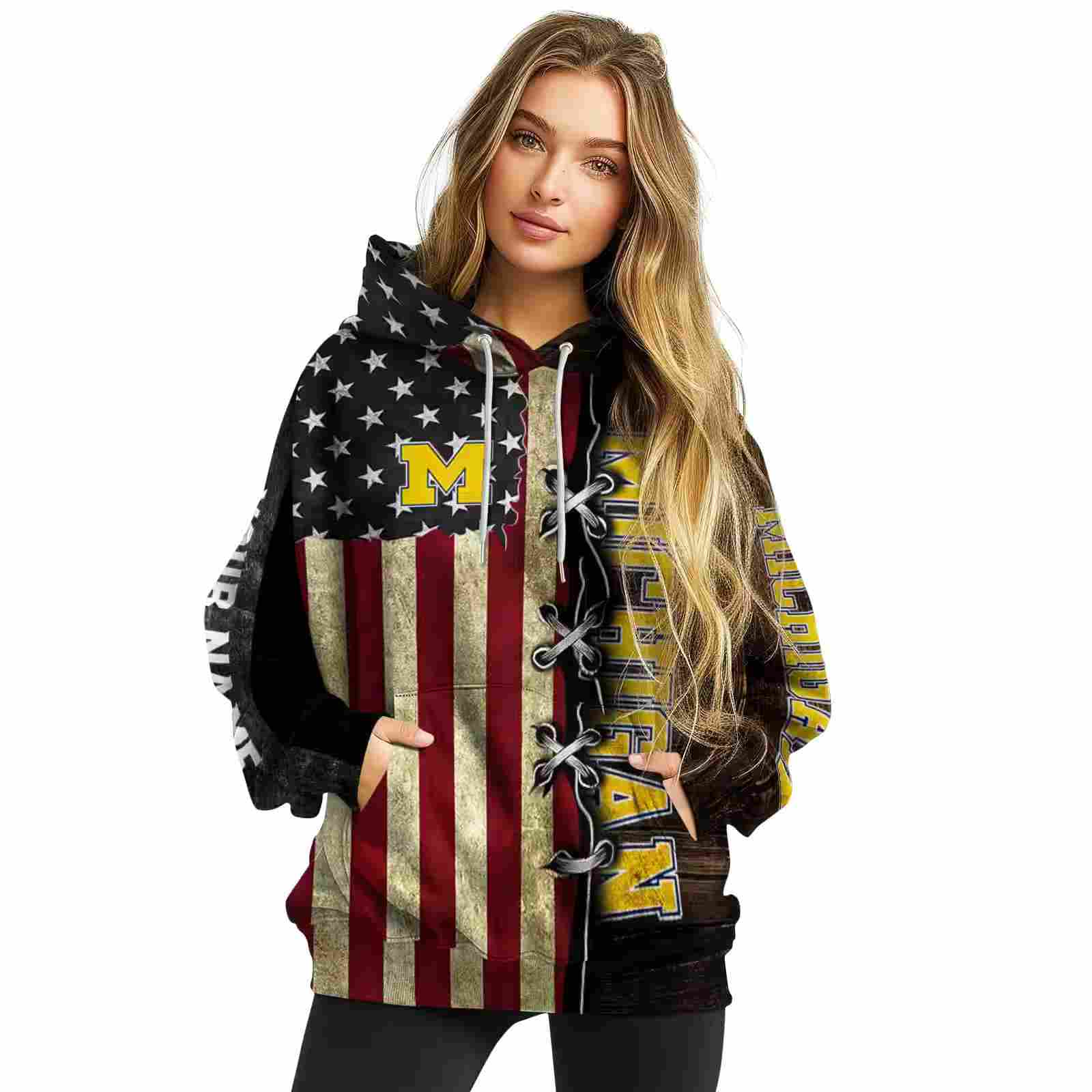 custom michigan wolverines american pride hoodie high quality